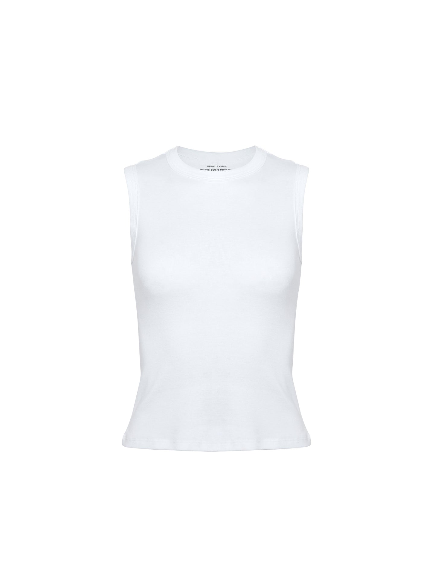 Sleeveless classic tee - White