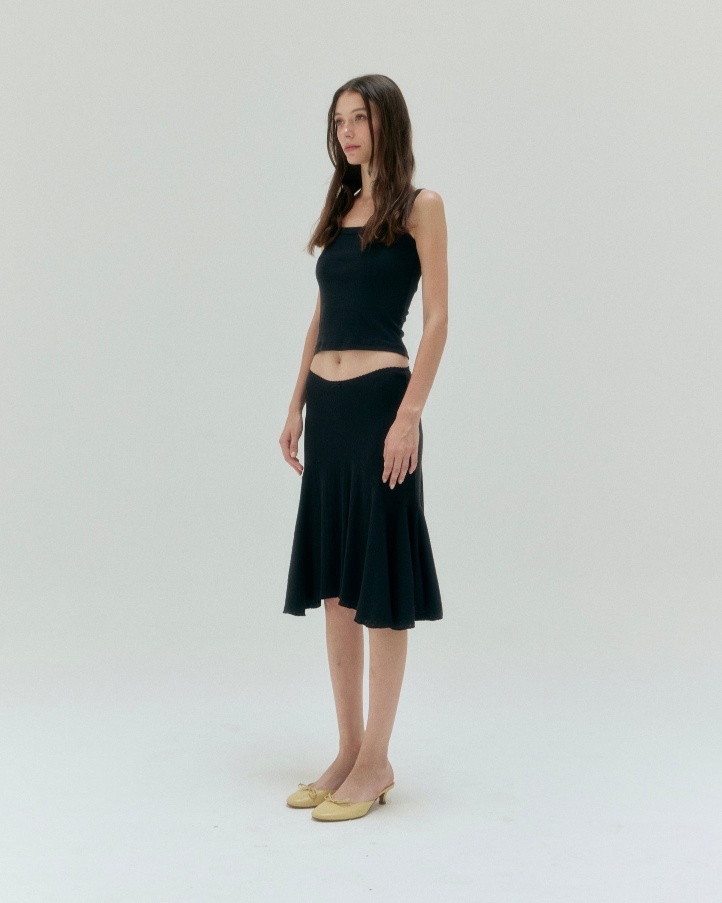 Pointelle Basic Cami Top - Charcoal