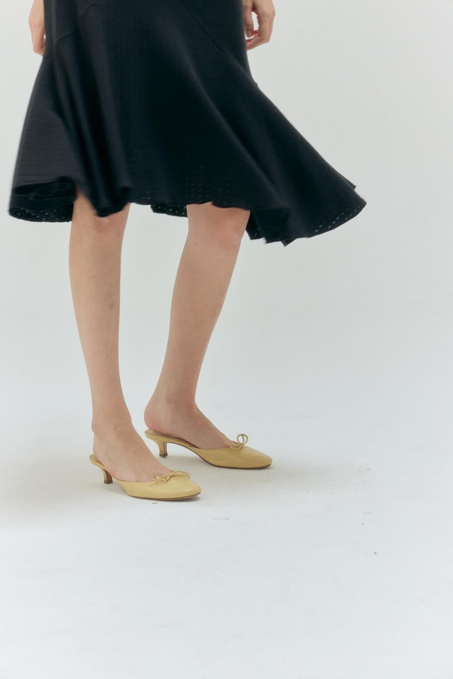 Pointelle Love midi skirt - charcoal