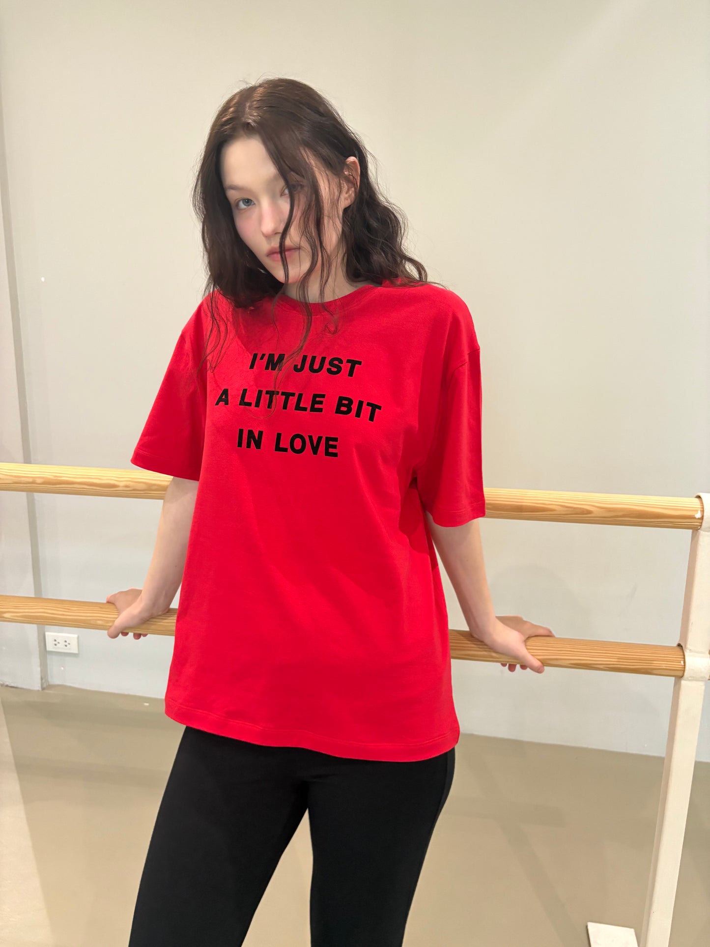 A LITTLE BIT IN LOVE TEE in LOVE RED