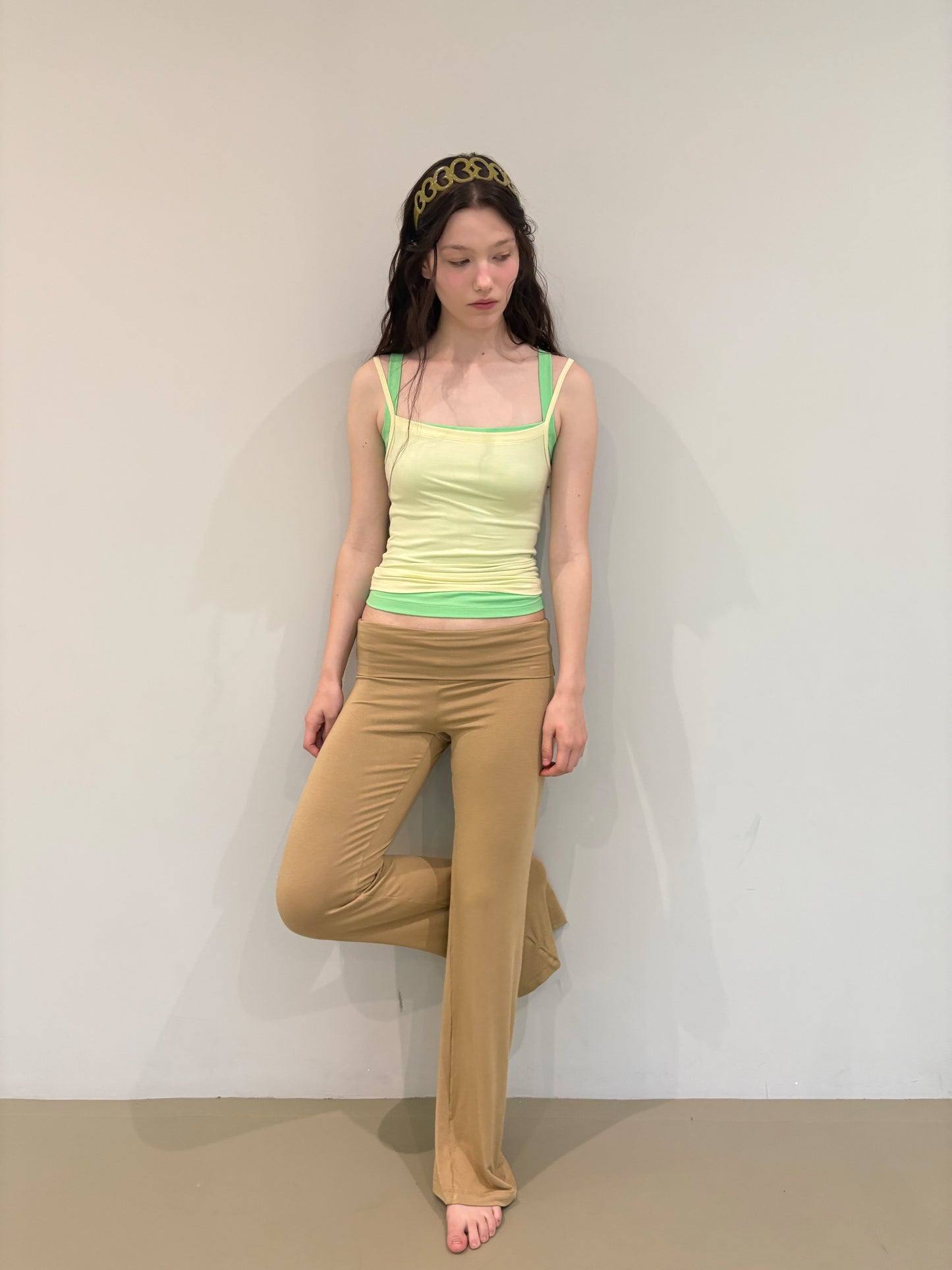 JERSEY FOLDOVER PANTS - DRY OAT