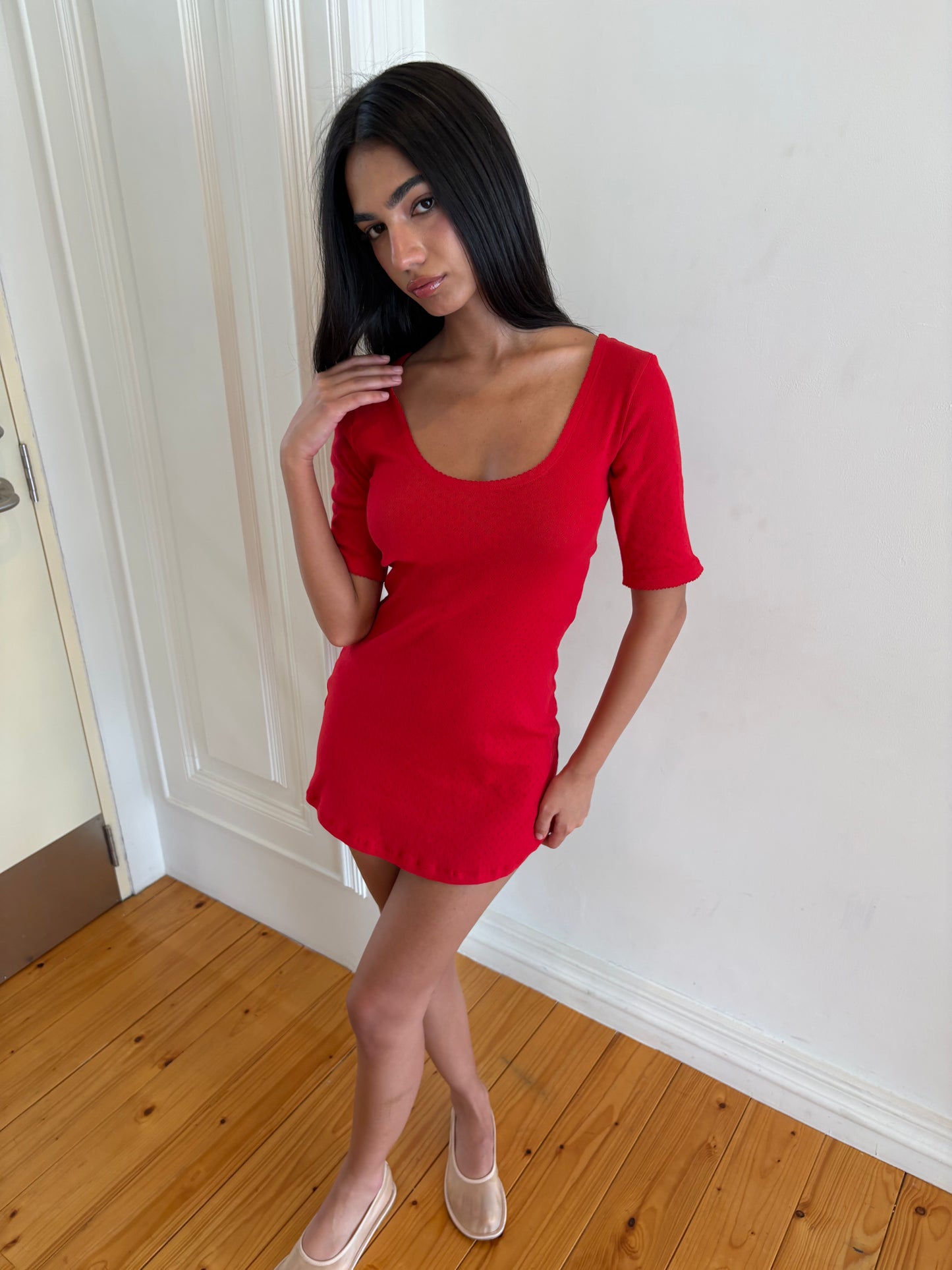 THE CLASSIC REVERSIBLE MINI DRESS - RED