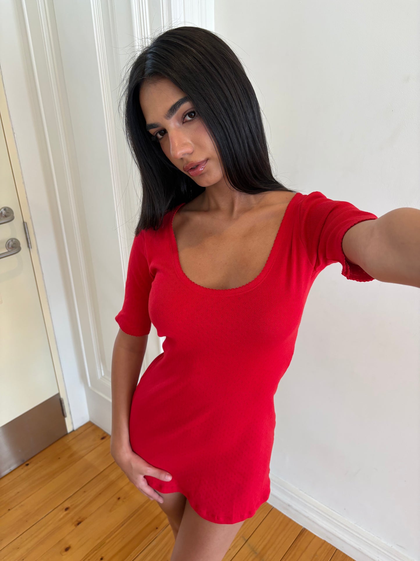 THE CLASSIC REVERSIBLE MINI DRESS - RED