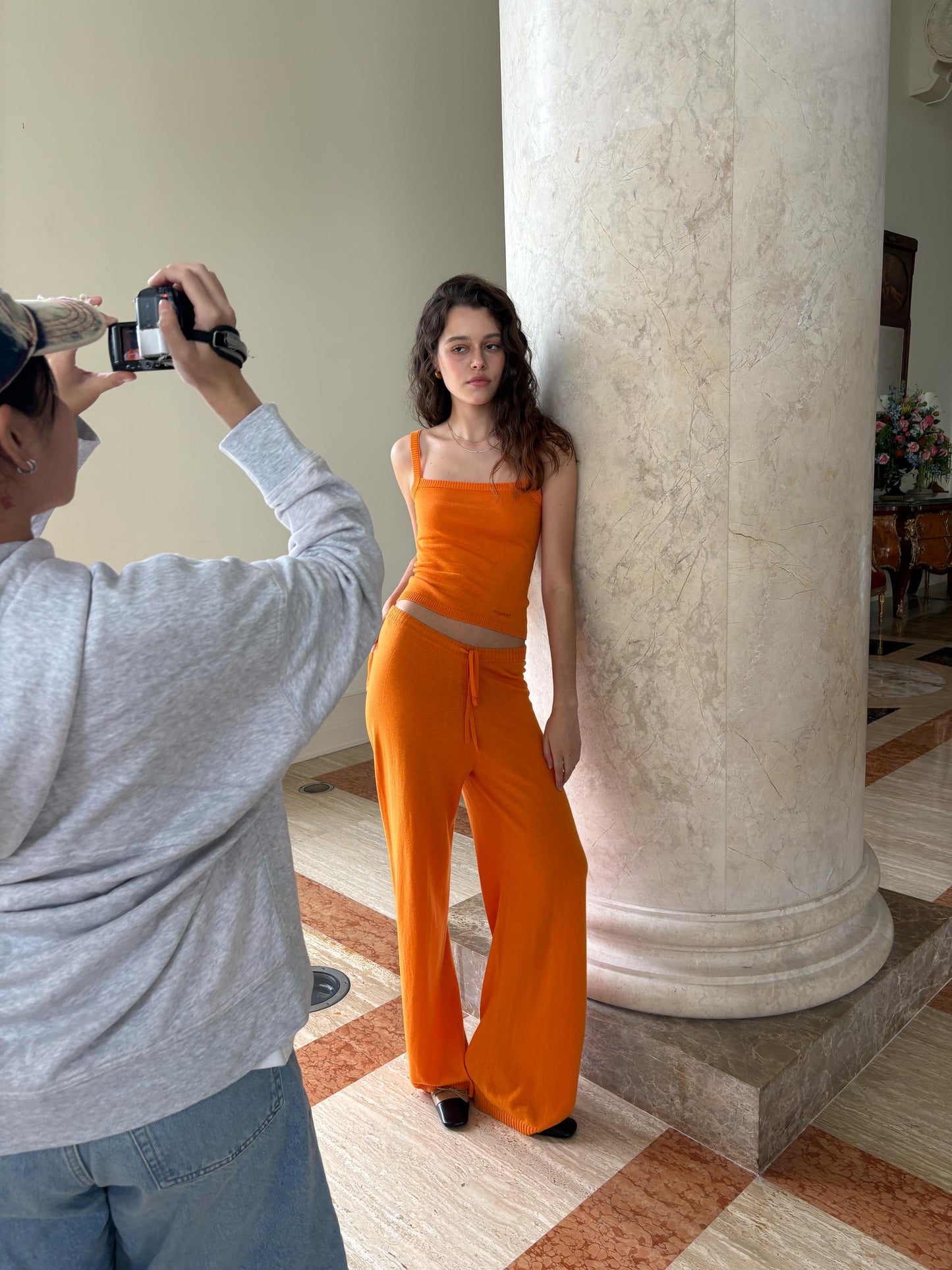 COZY KNIT PANTS- Pumpkin