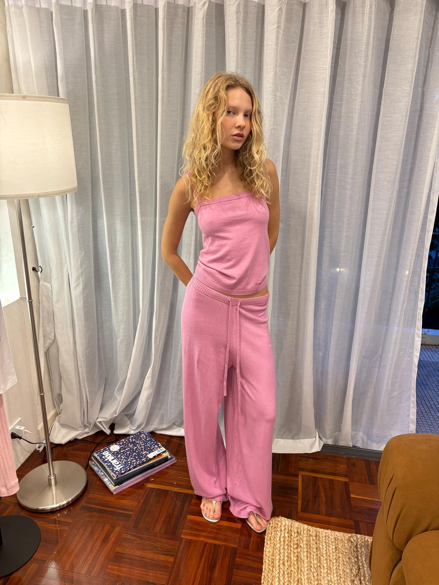 COZY KNIT PANTS- Brush petal