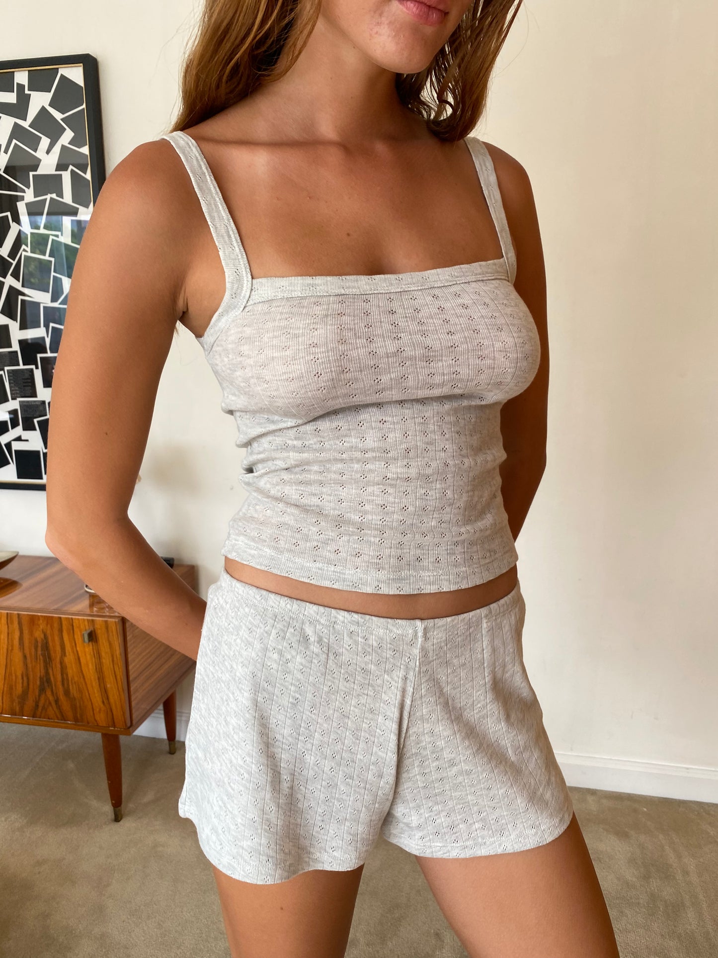 Pointelle Basic Cami Top - Grain