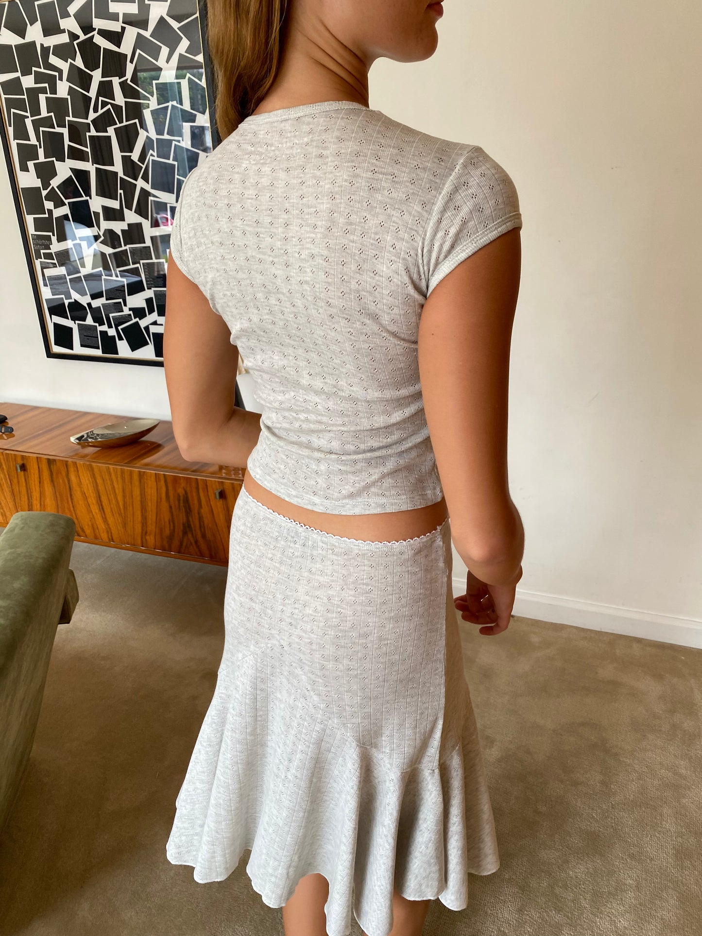 Pointelle Basic Tee - Grain