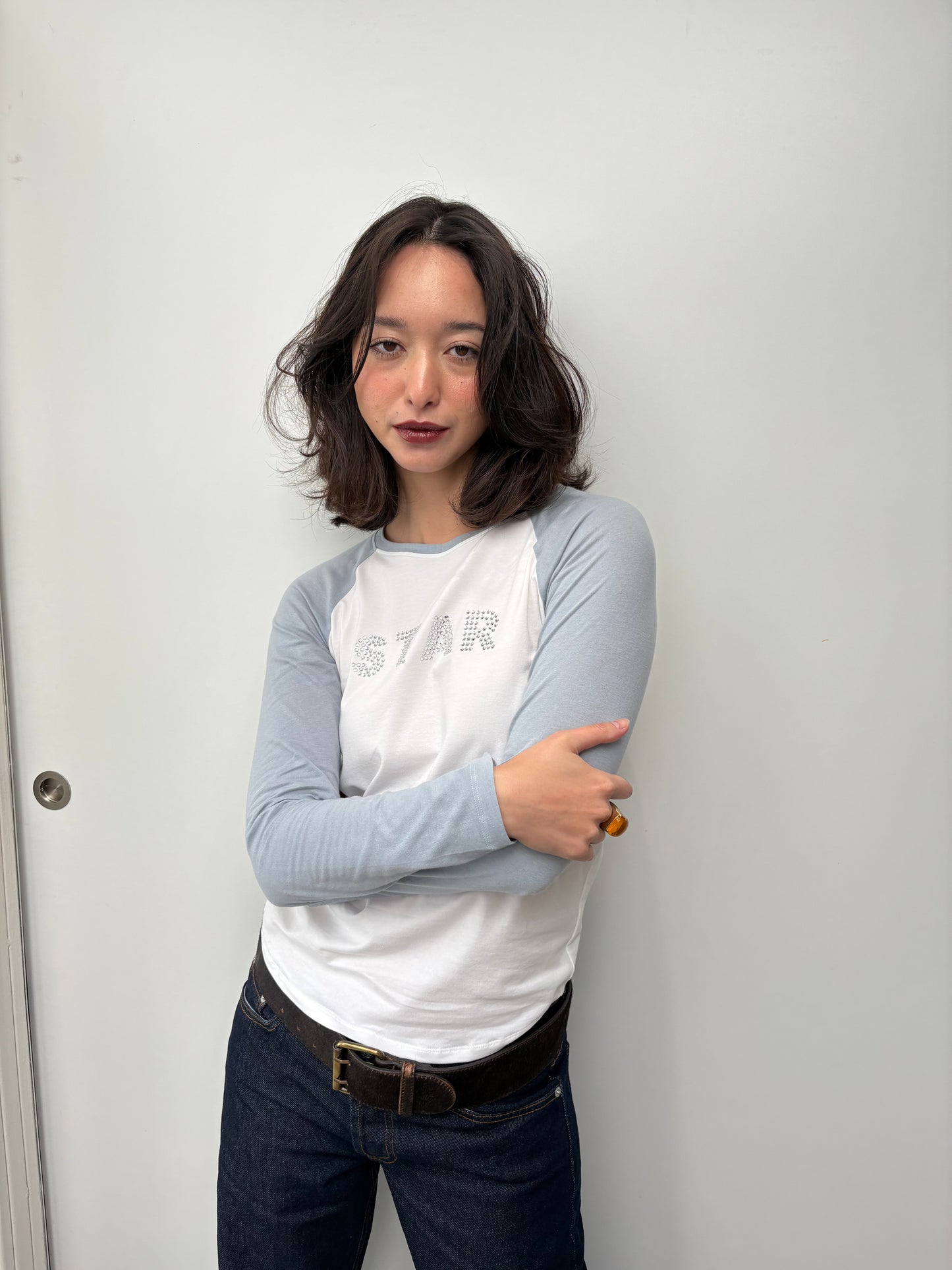 basic raglan long-sleeve tee - Bling star