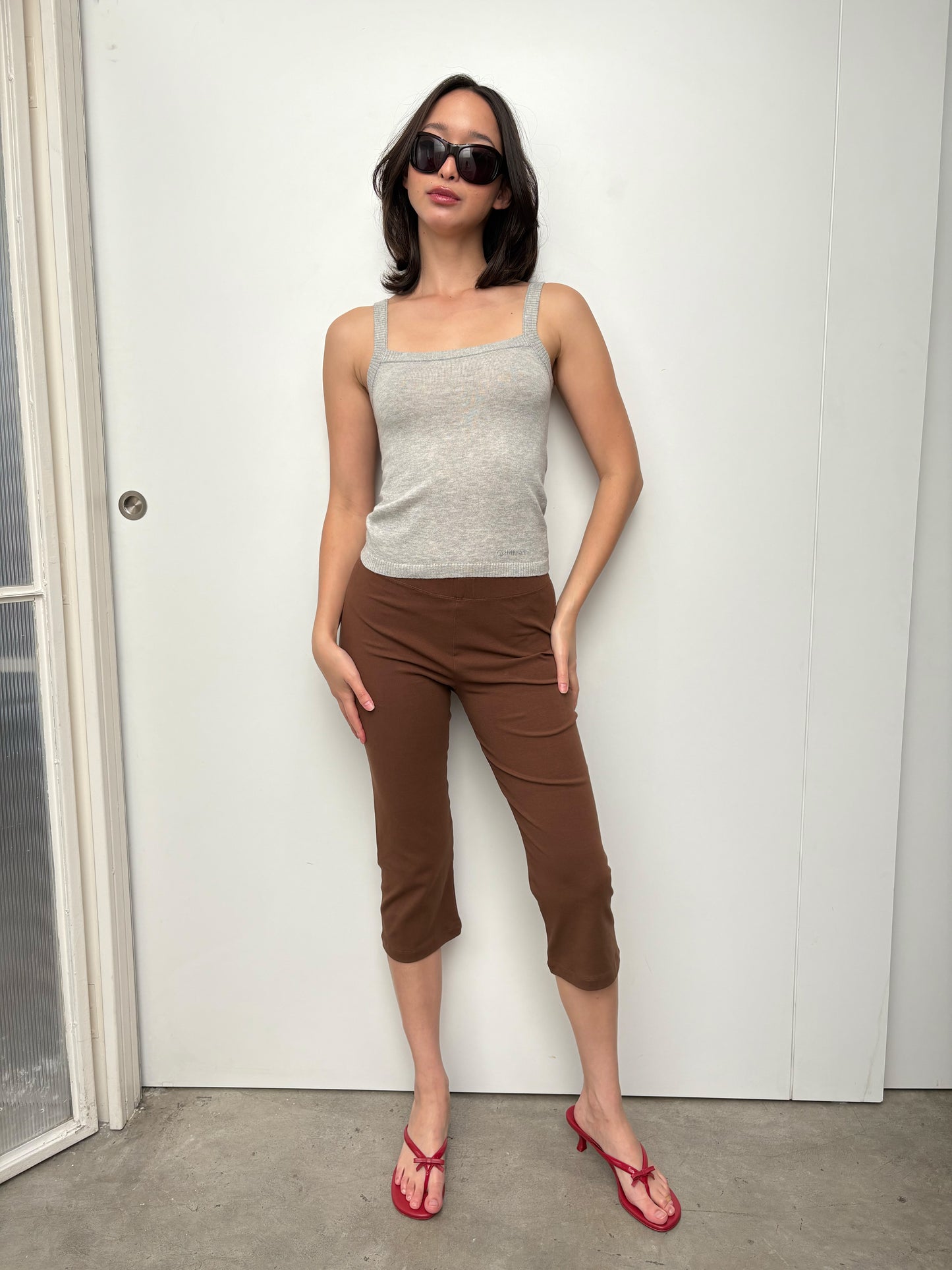 KNIT CLASSIC CAMI TOP - SOFT GRAY