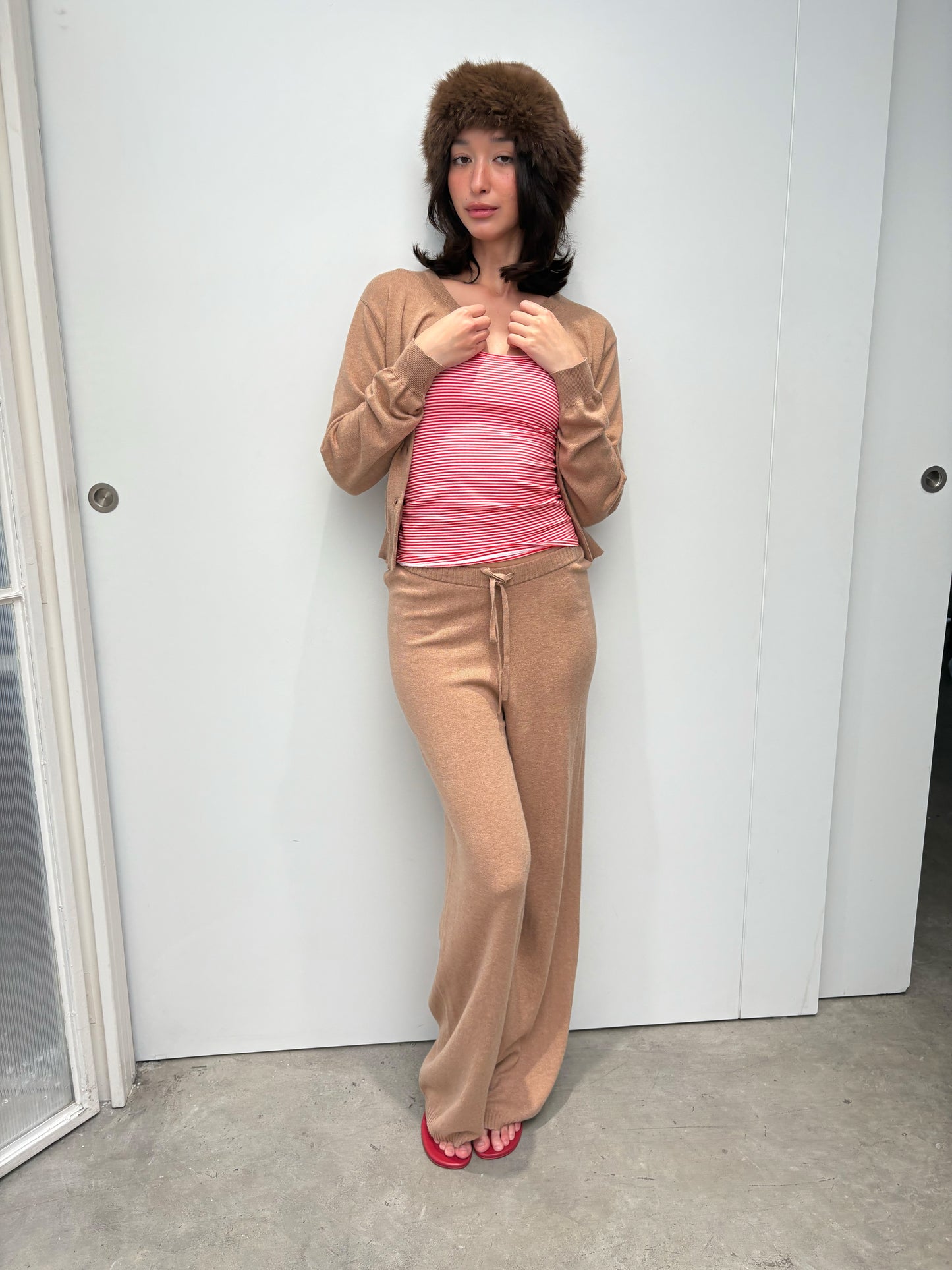 COZY KNIT PANTS- CINNAMON