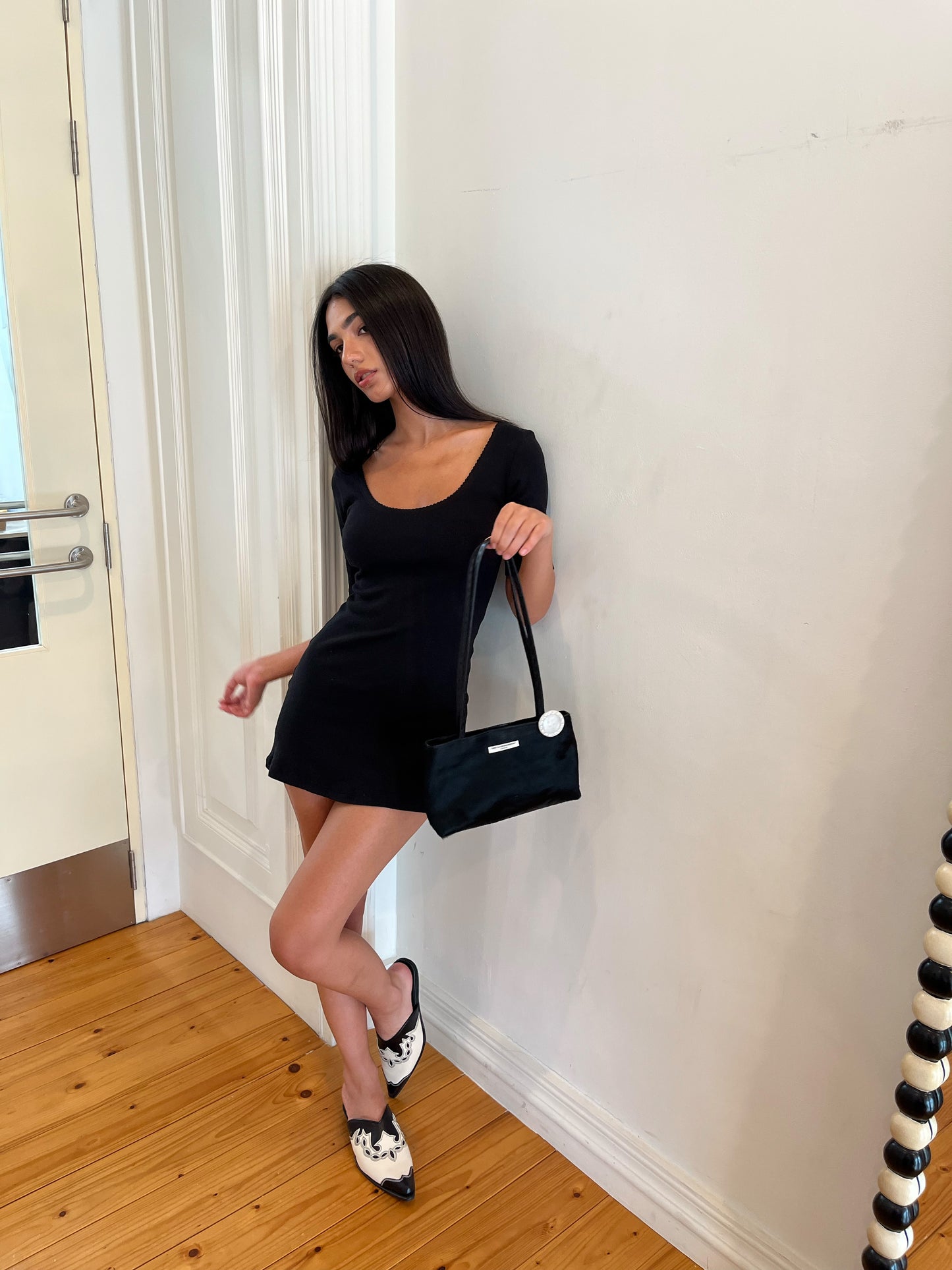 THE CLASSIC REVERSIBLE MINI DRESS - BLACK
