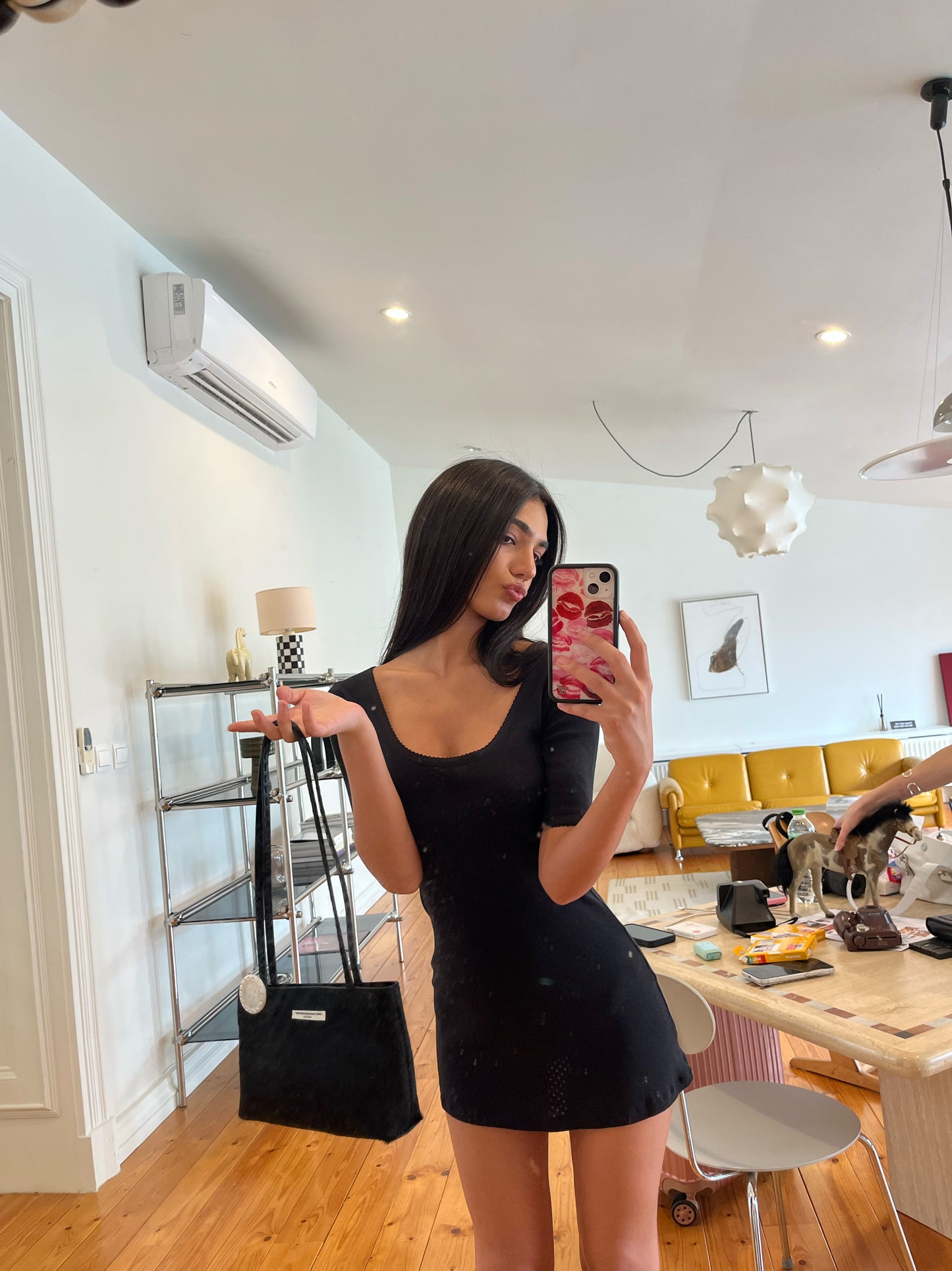 THE CLASSIC REVERSIBLE MINI DRESS - BLACK