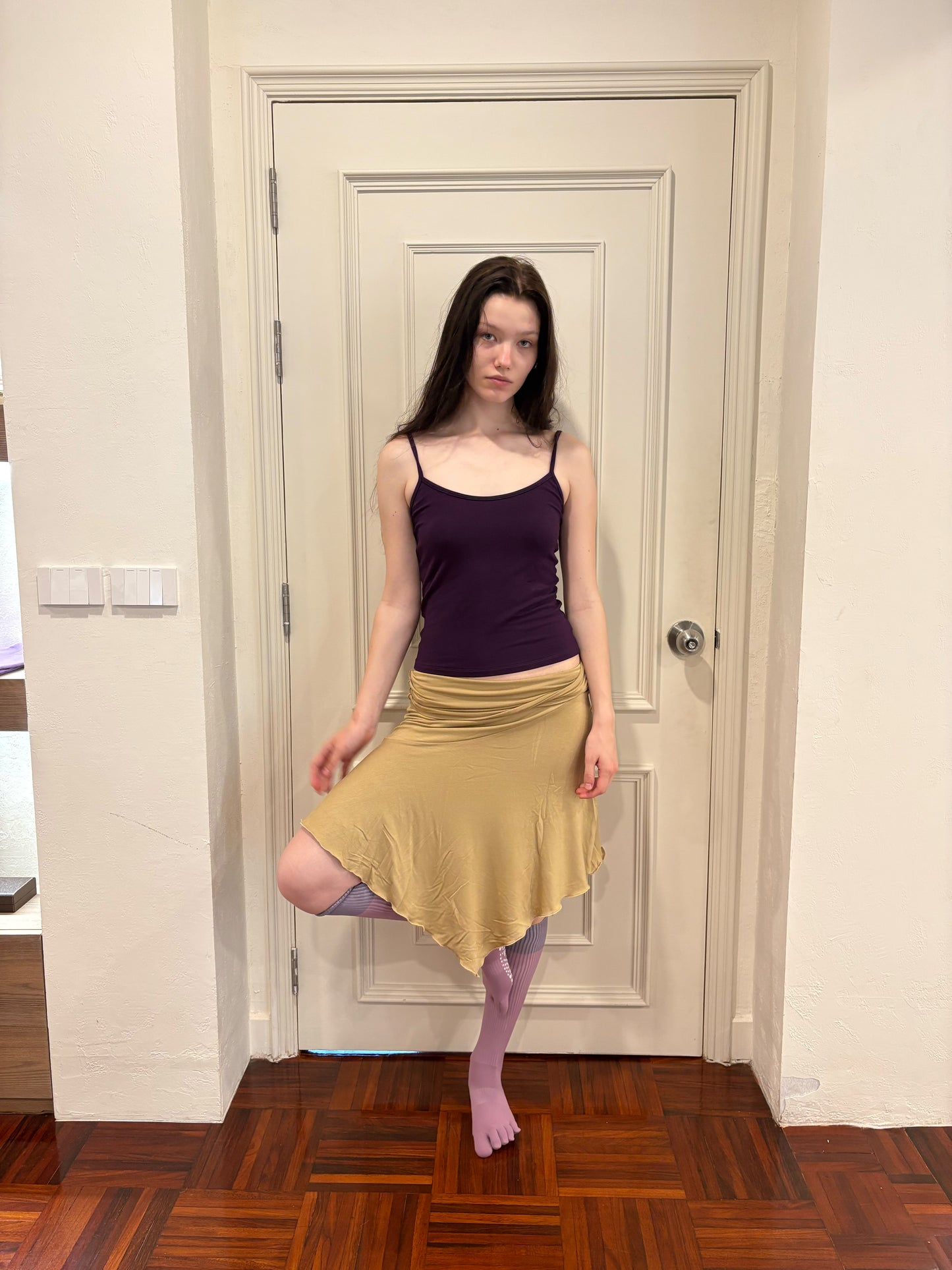 JERSEY FOLDOVER SKIRT - DRY OAT