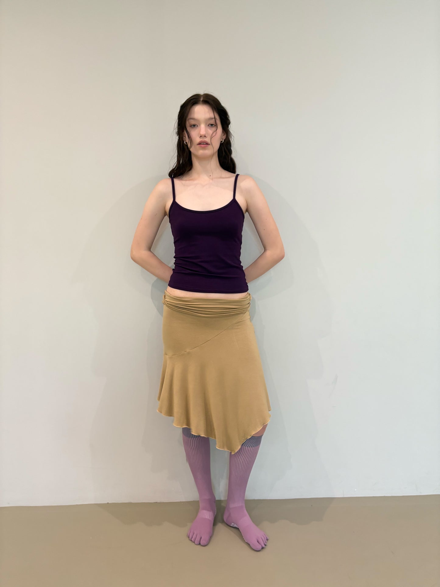 JERSEY FOLDOVER SKIRT - DRY OAT