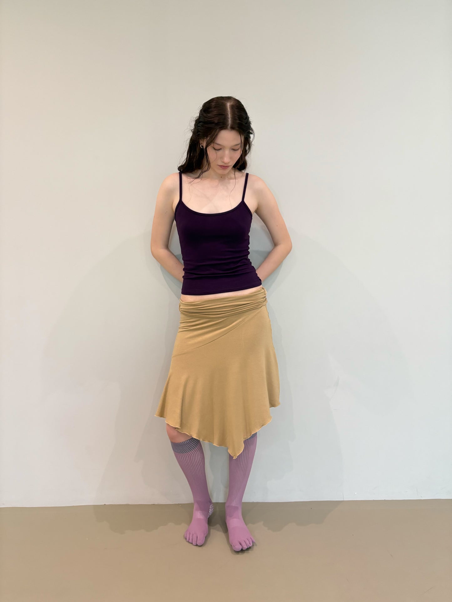 JERSEY FOLDOVER SKIRT - DRY OAT
