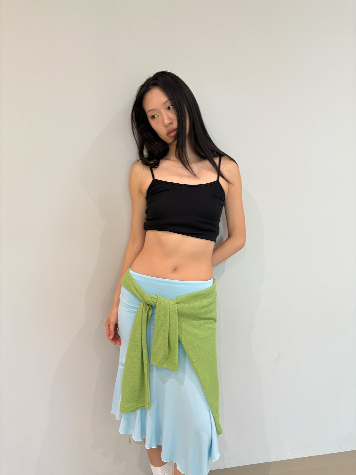 JERSEY FOLDOVER SKIRT - JELLY BLUE