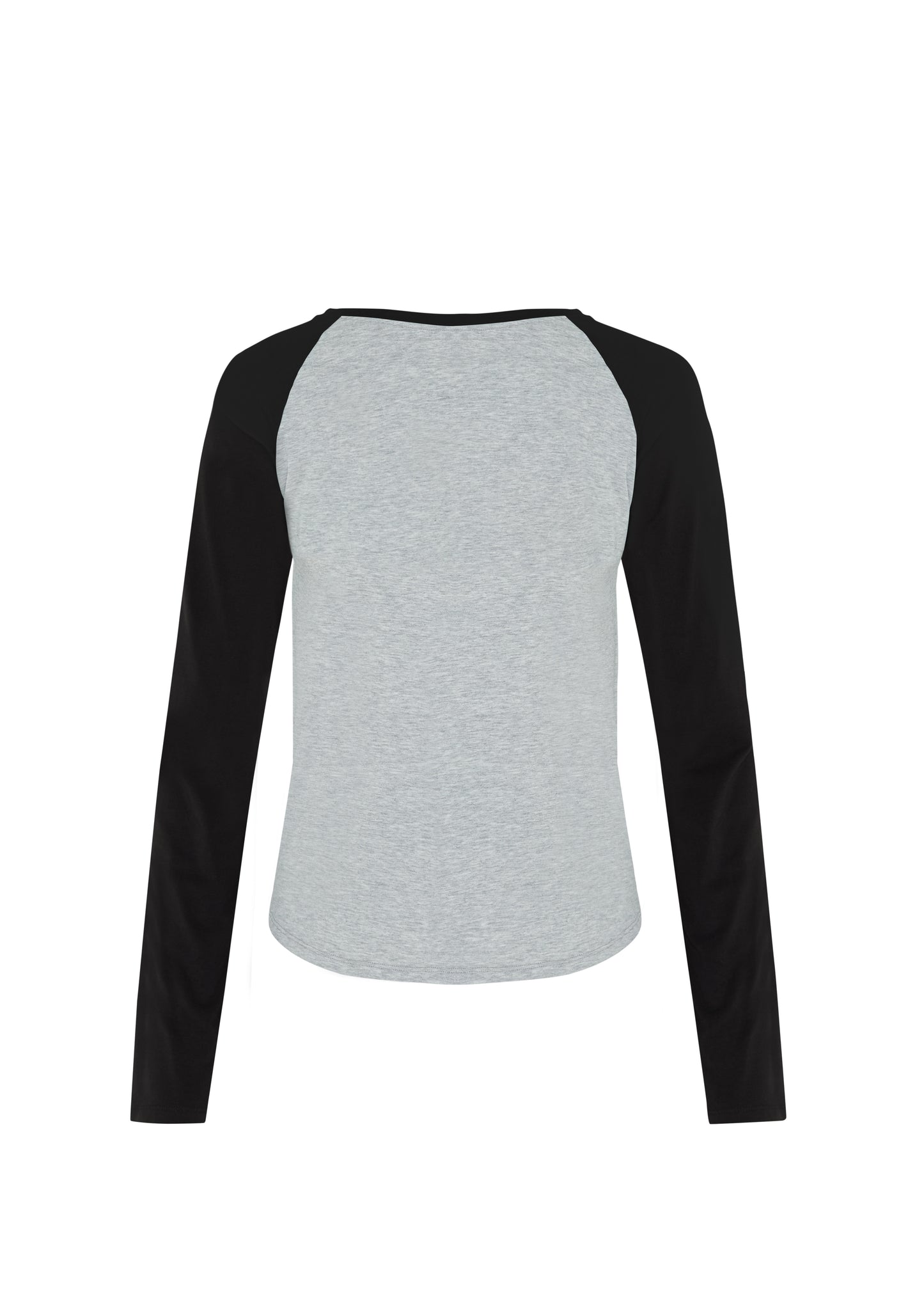 basic raglan long-sleeve tee - black / gray