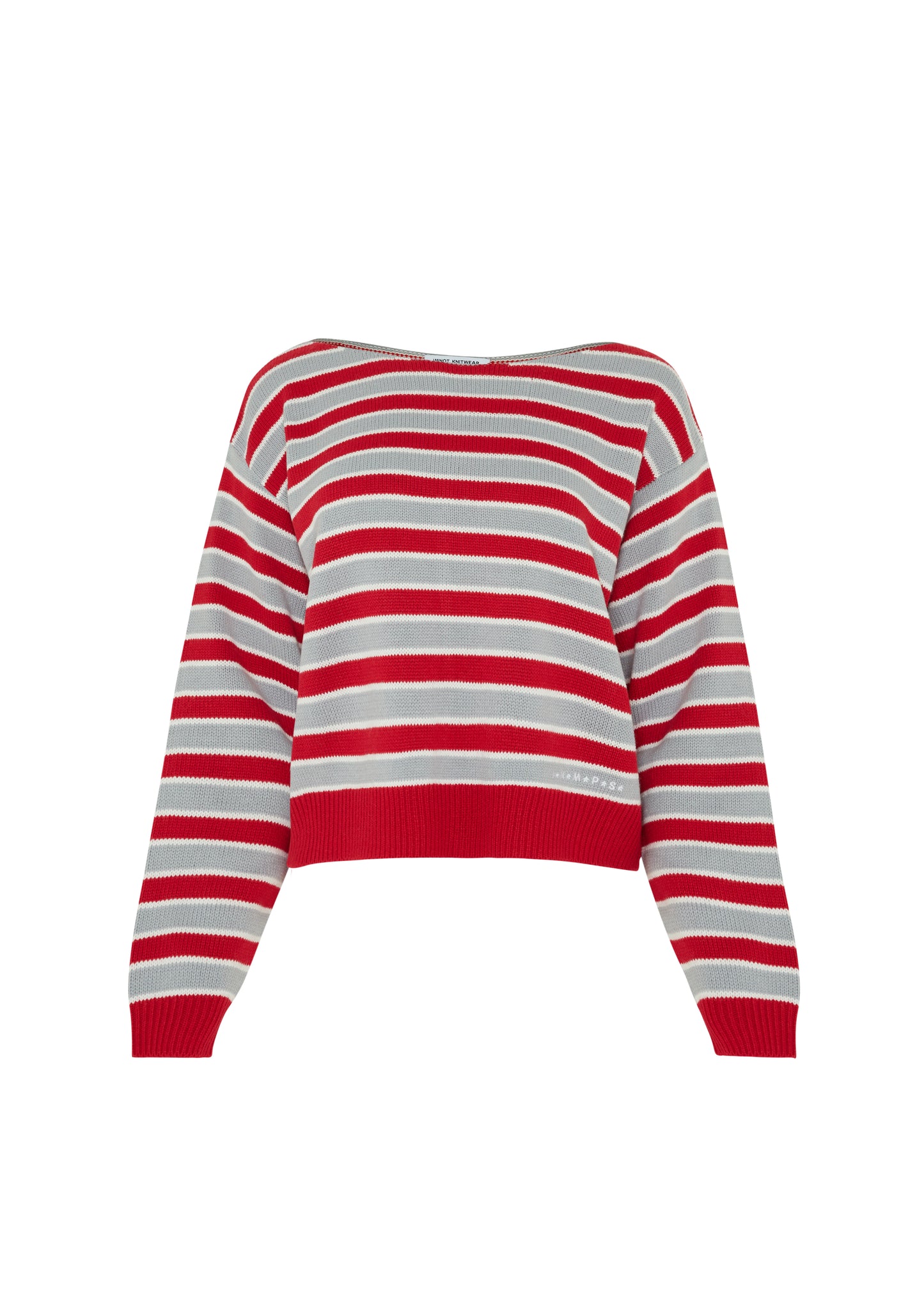 Boatneck Knit crop Top - polar ribbon