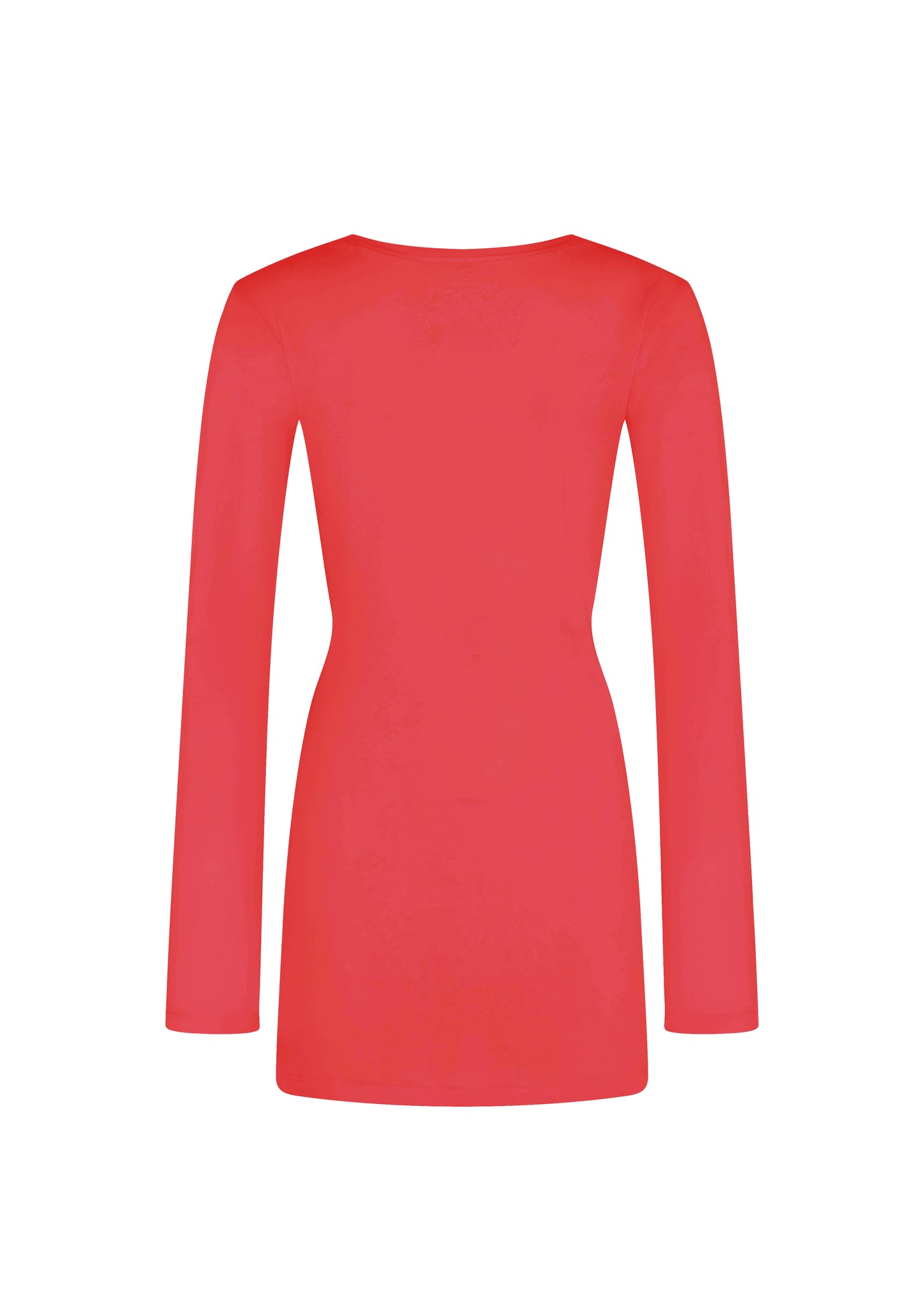 LONG SLEEVE MINI DRESS - Real red