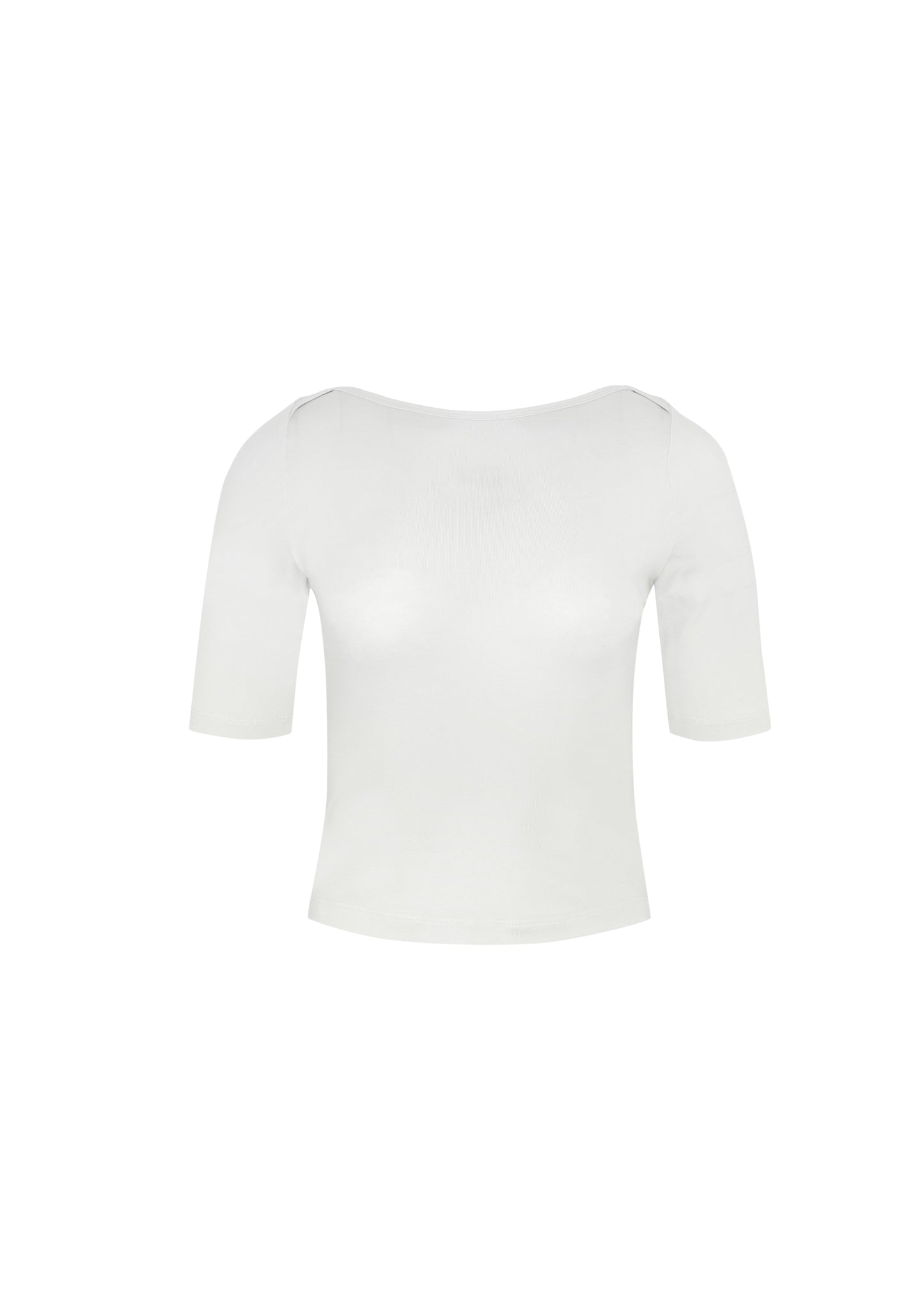 GENTLE ELBOW SLEEVE TOP - WHITE