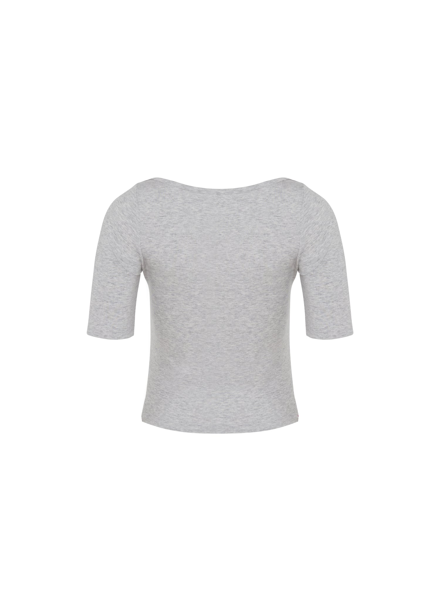 GENTLE ELBOW SLEEVE TOP - HEATHER GRAY