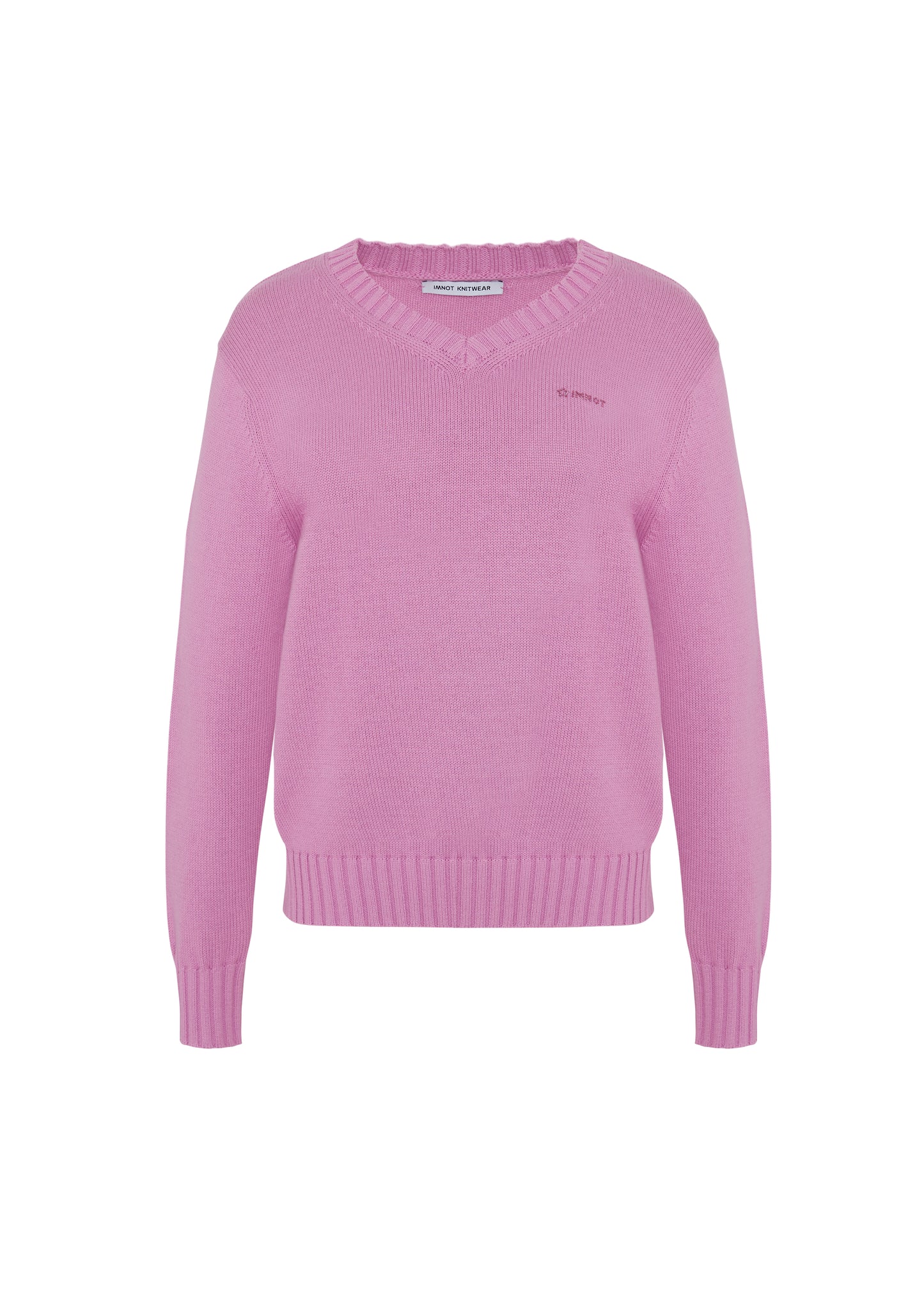 classic v neck knit sweater - brush petal