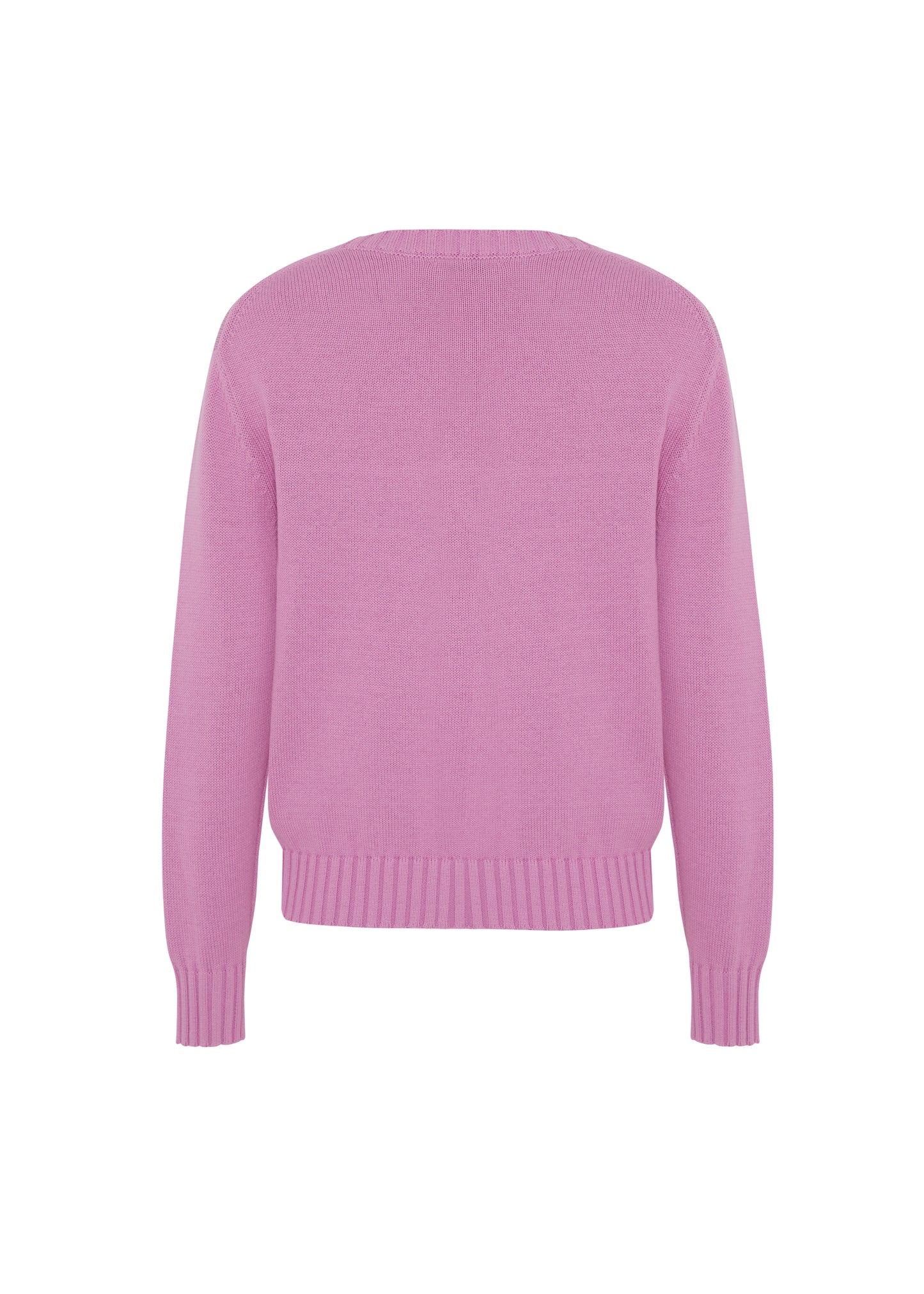classic v neck knit sweater - brush petal