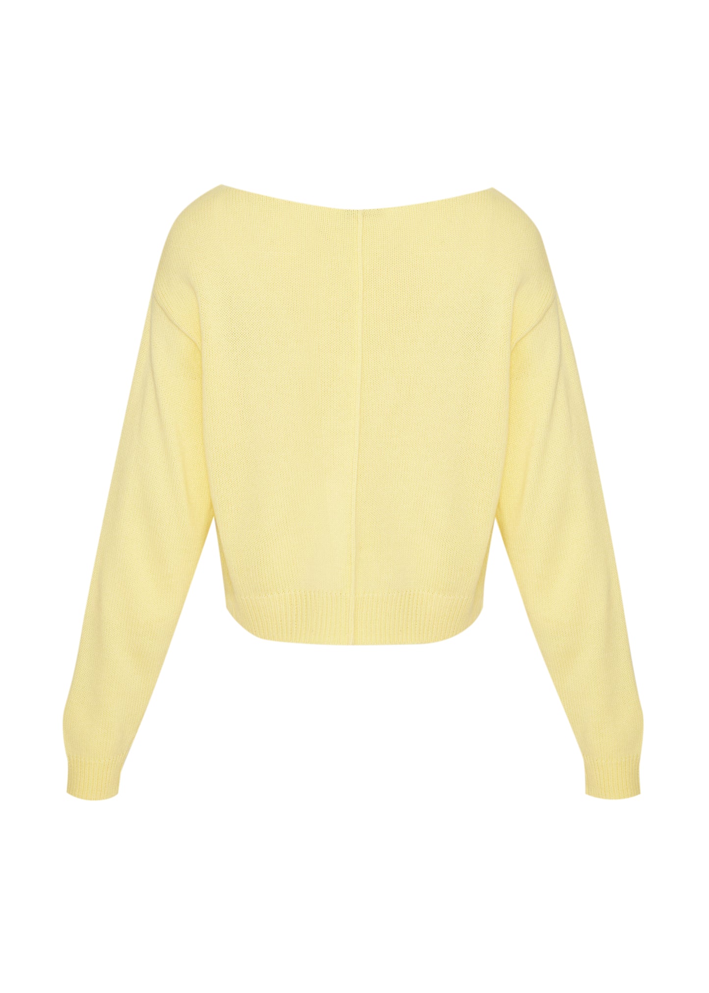 Boatneck Knit crop Top - butter yellow