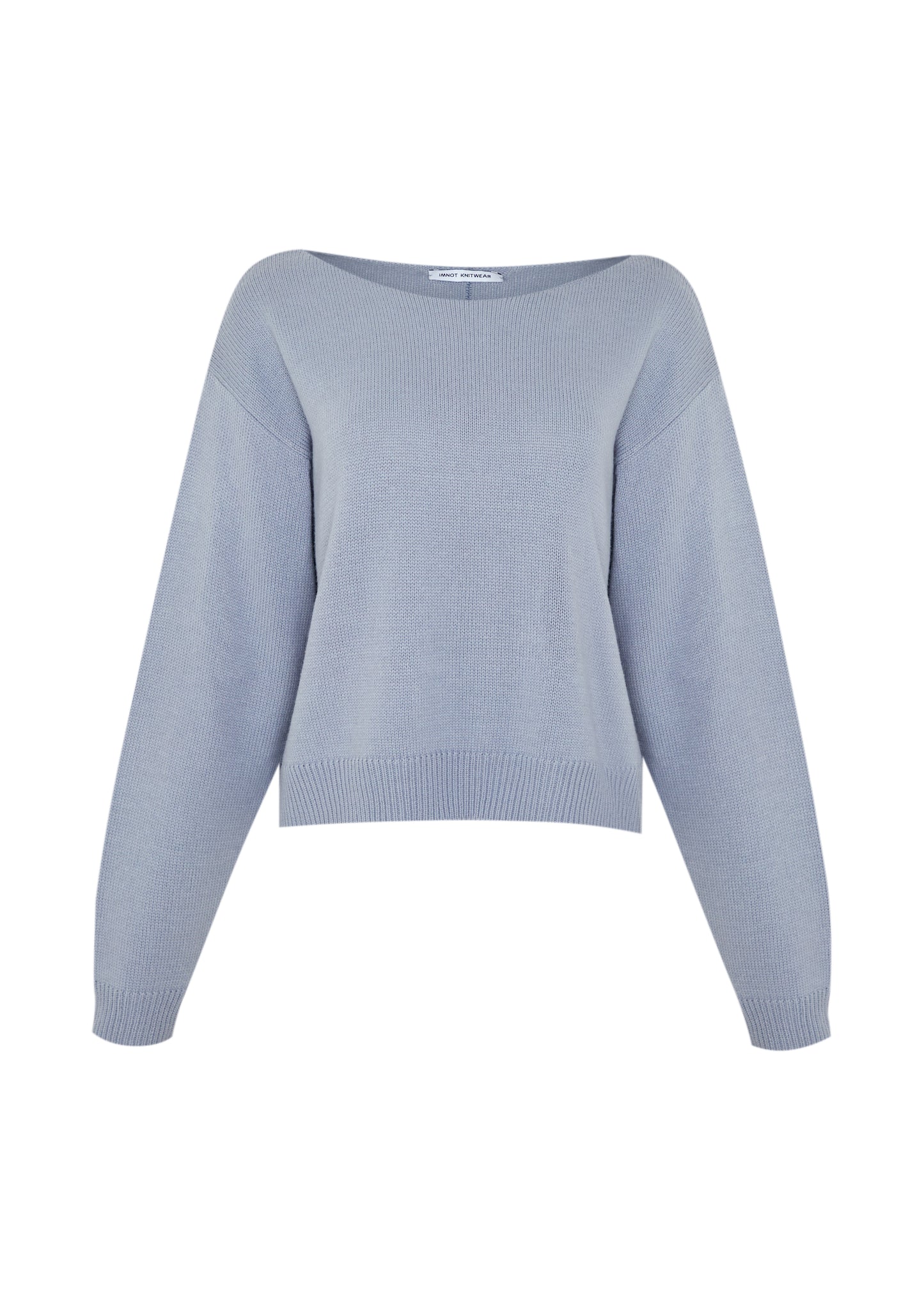 Boatneck Knit crop Top - BLUEBERRY MOCHI