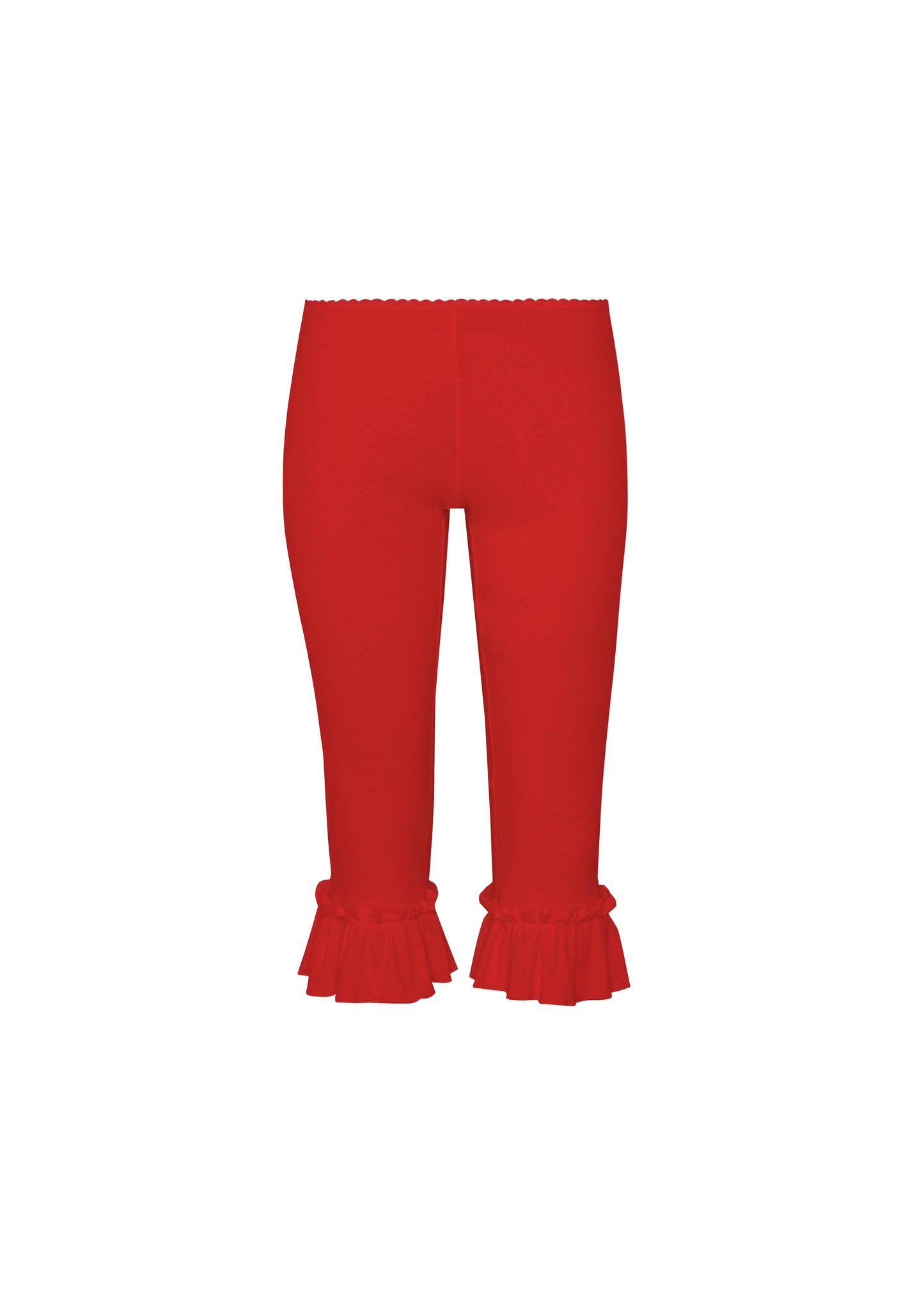 RUFFLE POINTELL CAPRI PANTS - strawberry jam