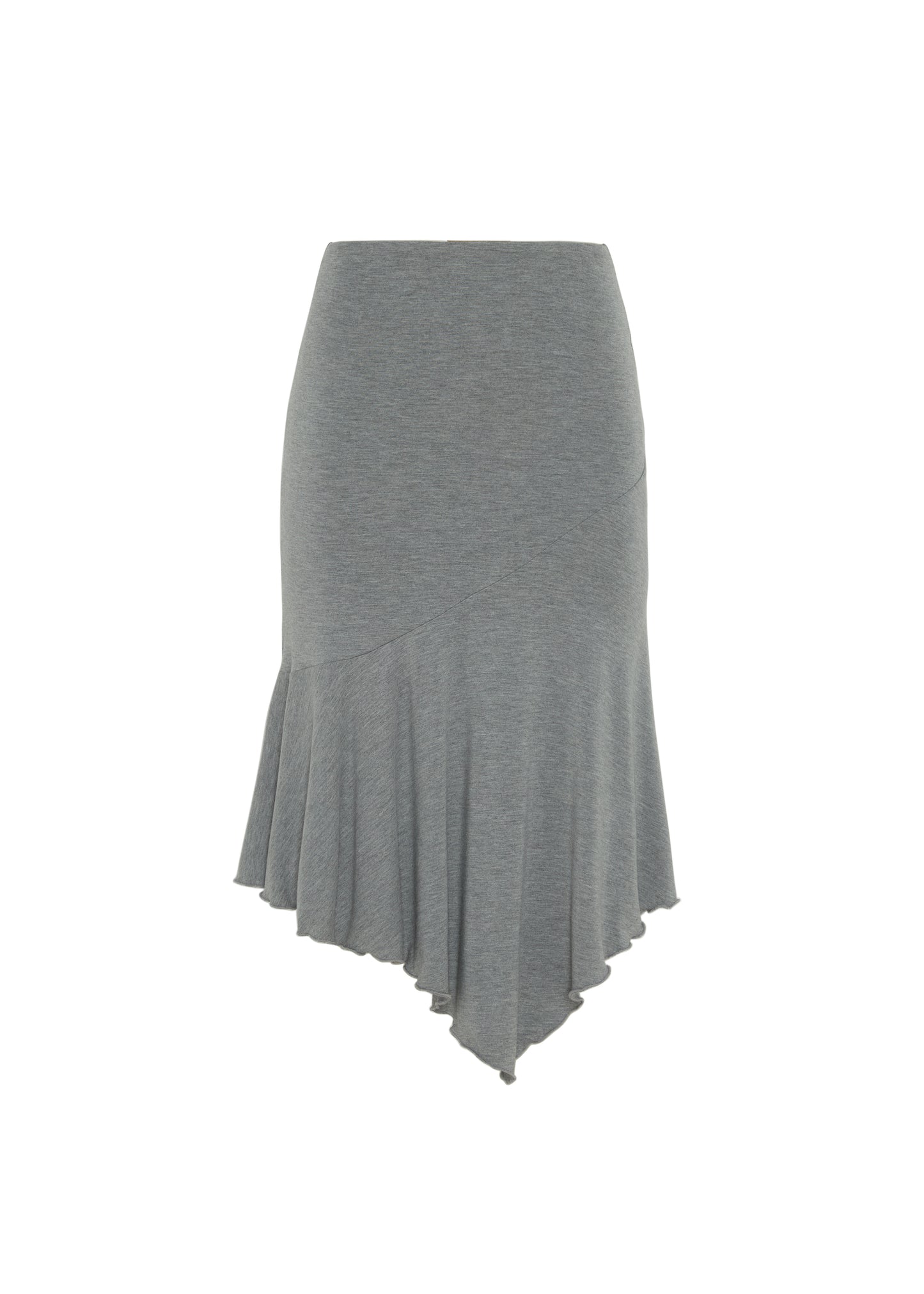 JERSEY FOLDOVER SKIRT - GRAY