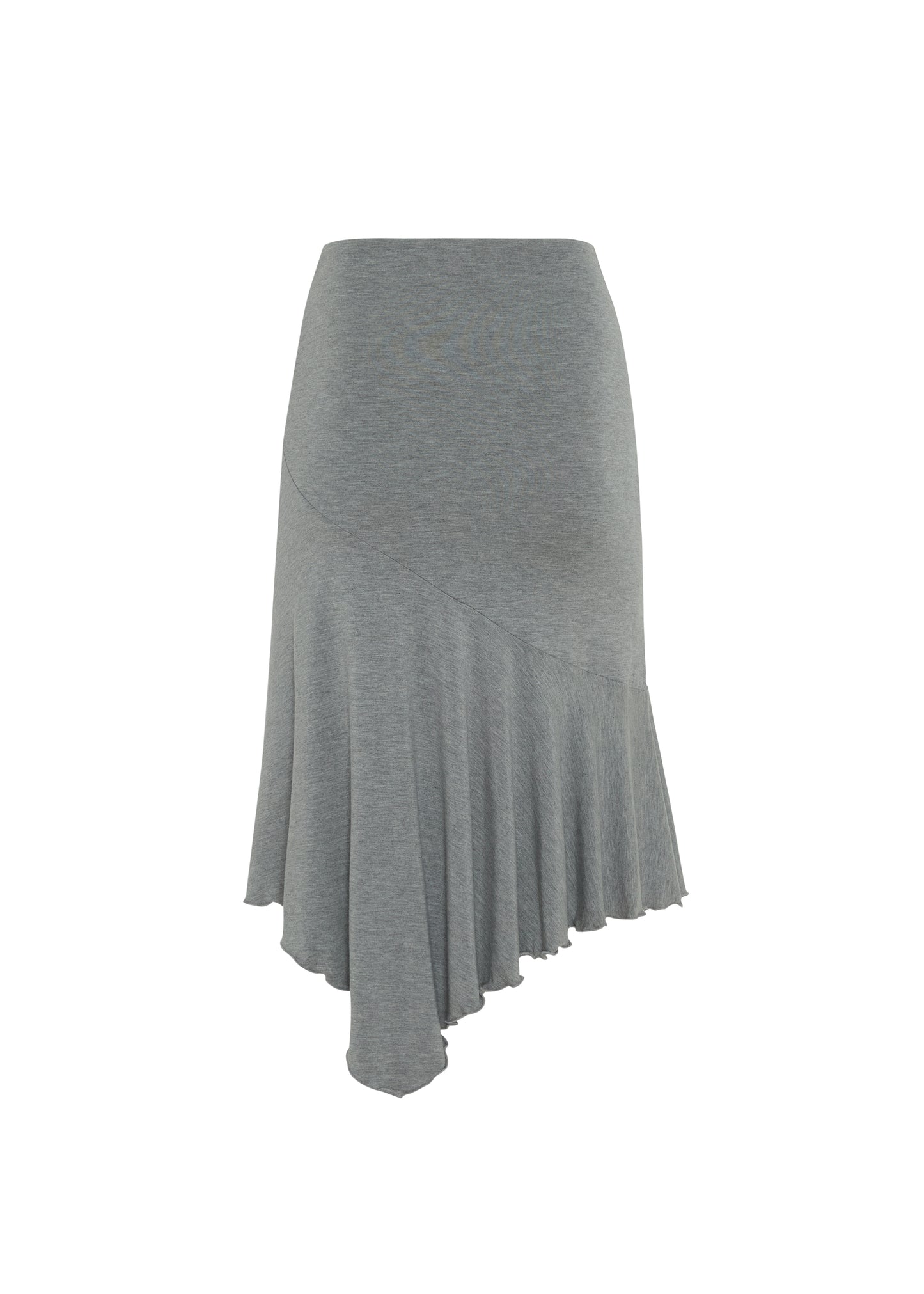 JERSEY FOLDOVER SKIRT - GRAY