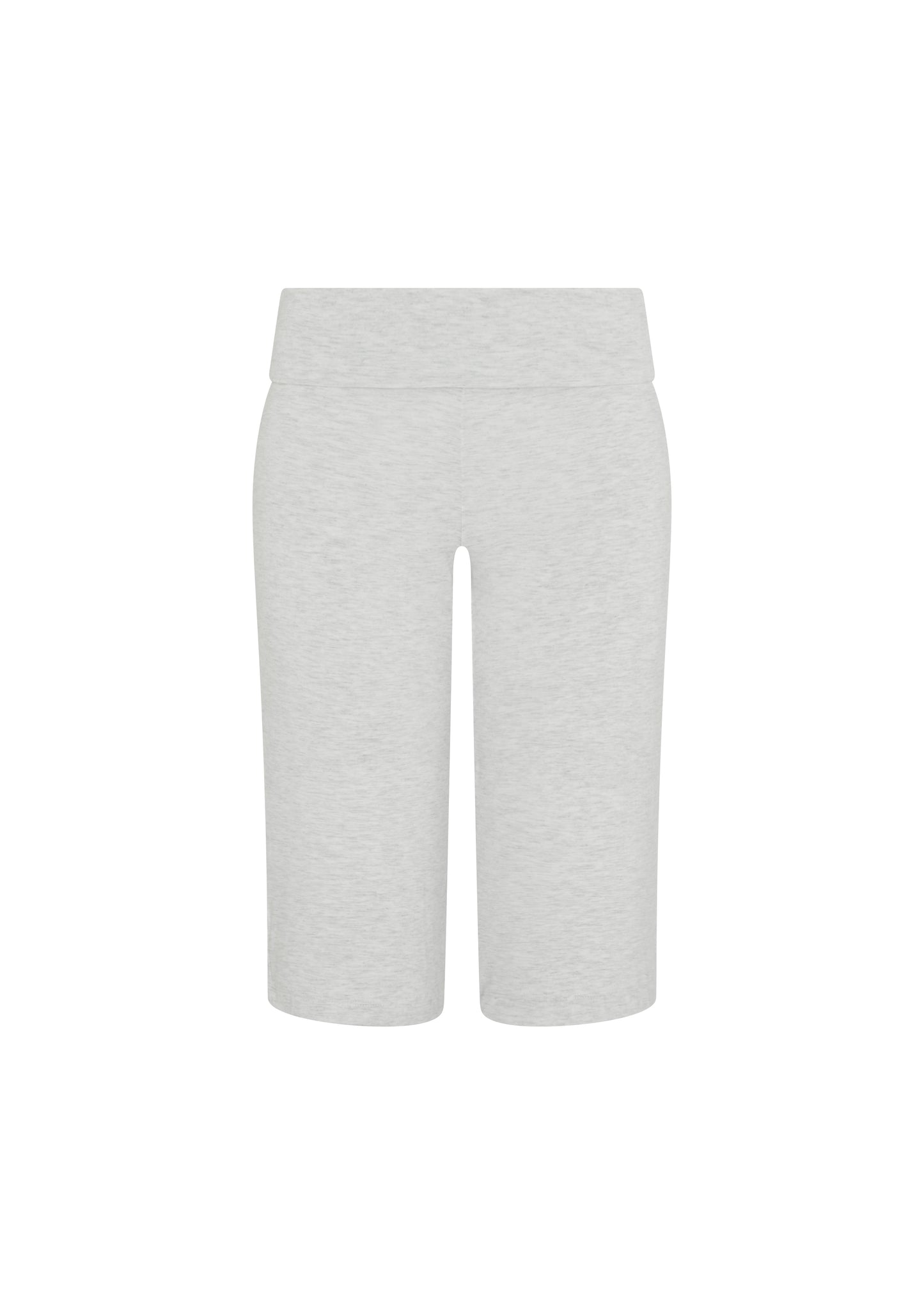 JERSEY FOLDOVER CAPRI PANTS - WHITE GRAY