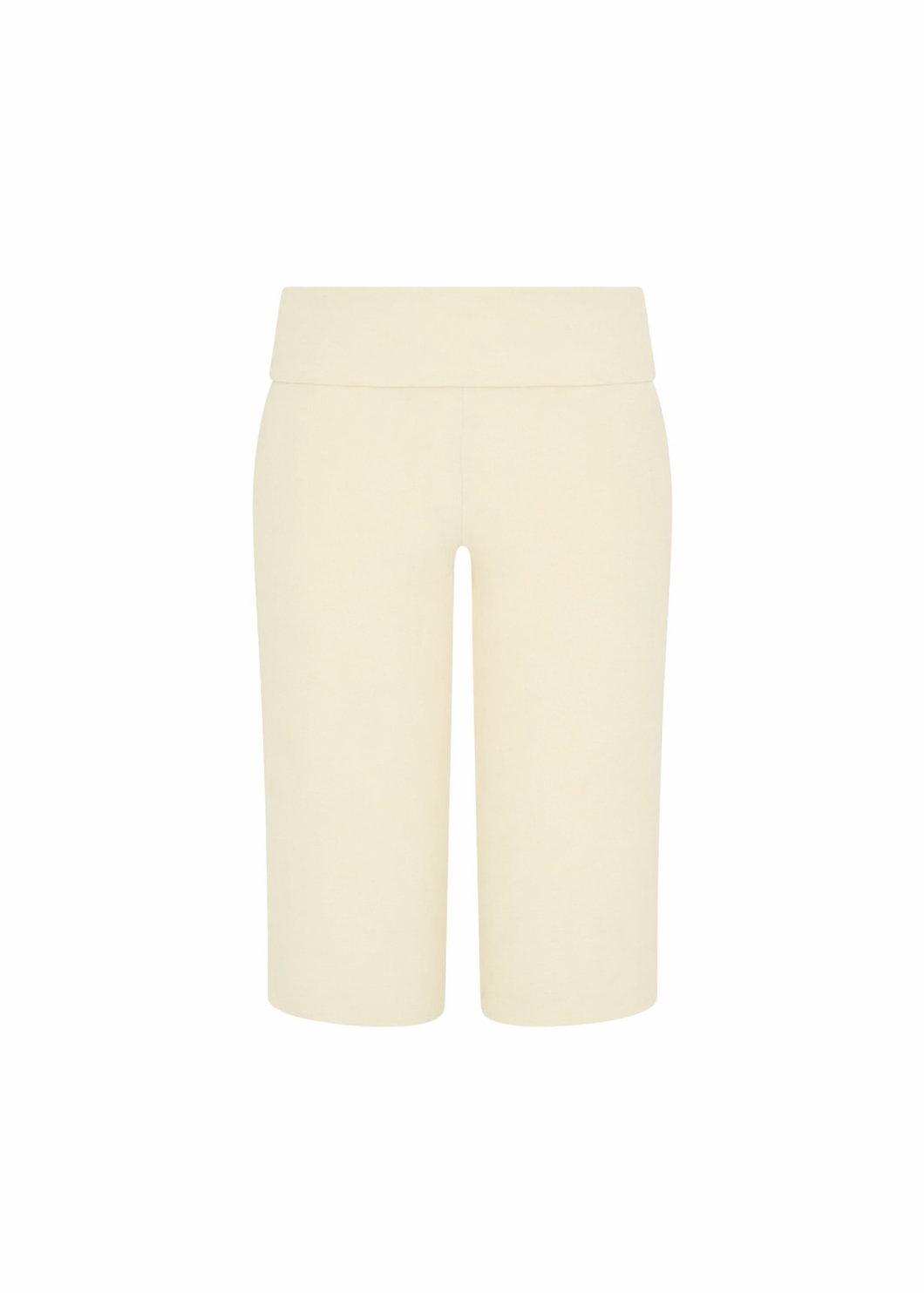 JERSEY FOLDOVER CAPRI PANTS - FRESH BUTTER