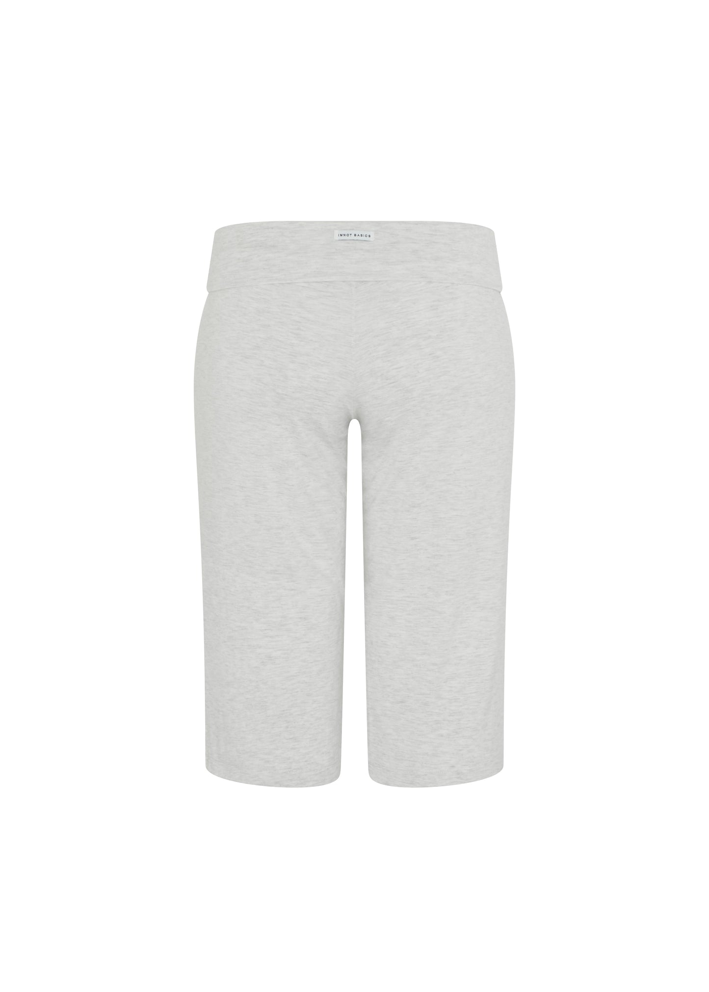 JERSEY FOLDOVER CAPRI PANTS - WHITE GRAY