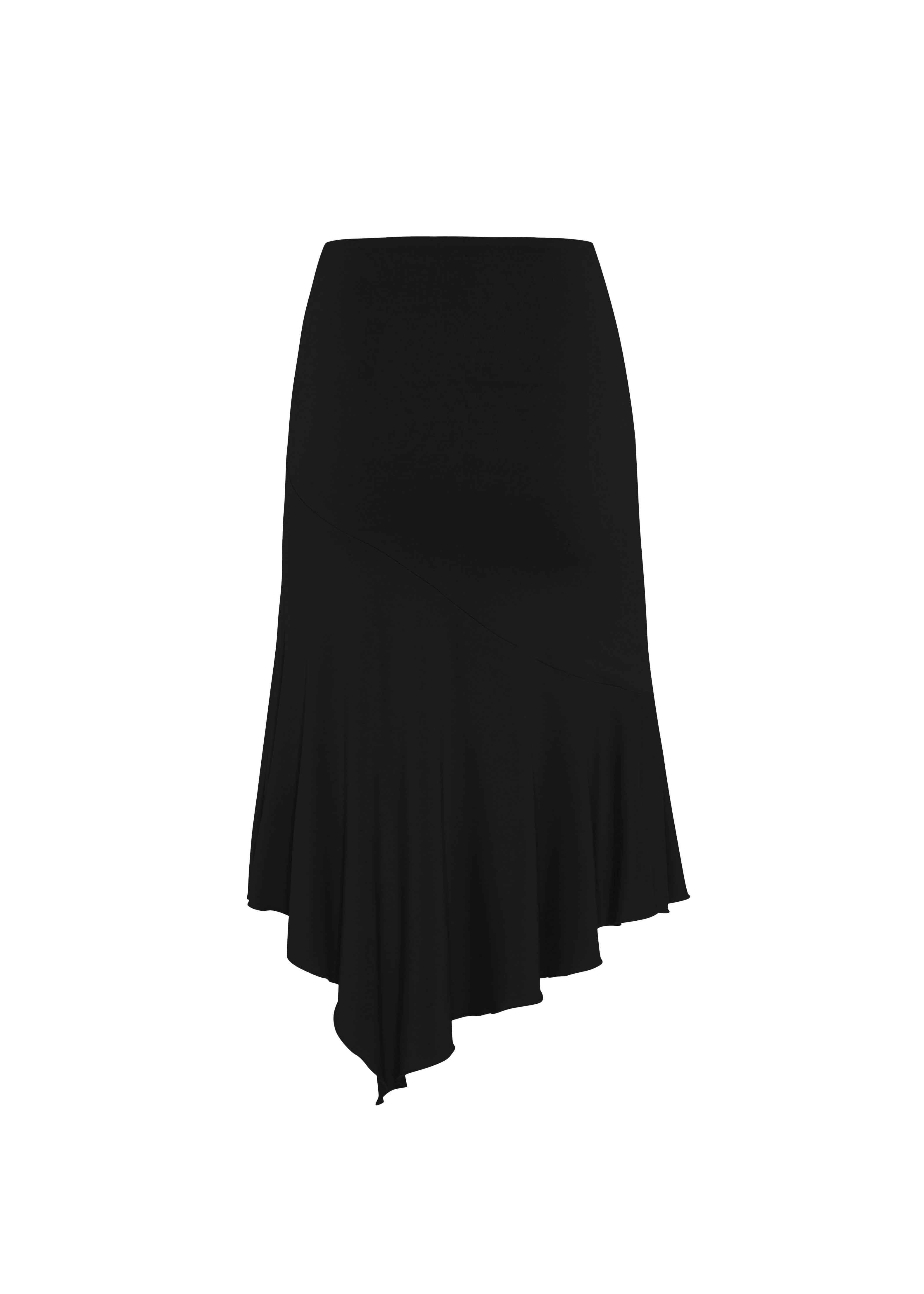 JERSEY FOLDOVER SKIRT - DEEP BLACK – IMNOTAMORNINGPERSON
