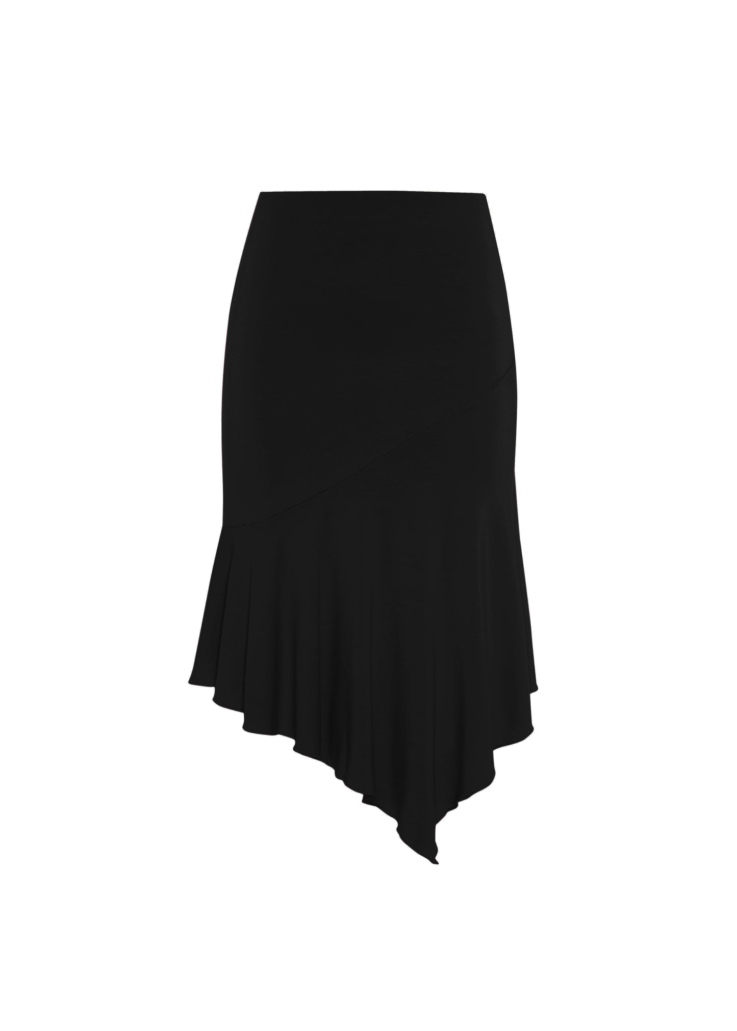 JERSEY FOLDOVER SKIRT - DEEP BLACK