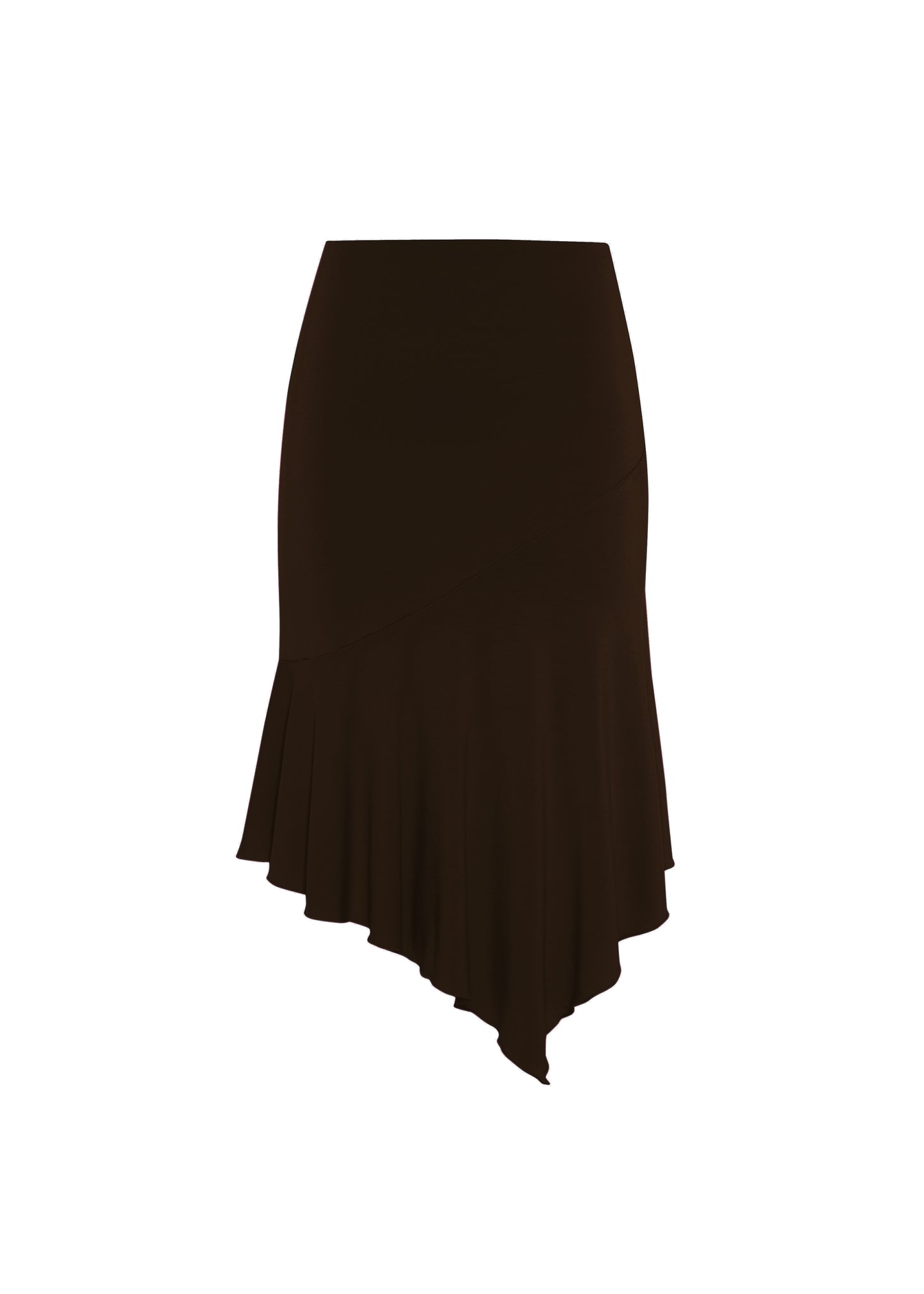 JERSEY FOLDOVER SKIRT - CHOCOLATE BARK