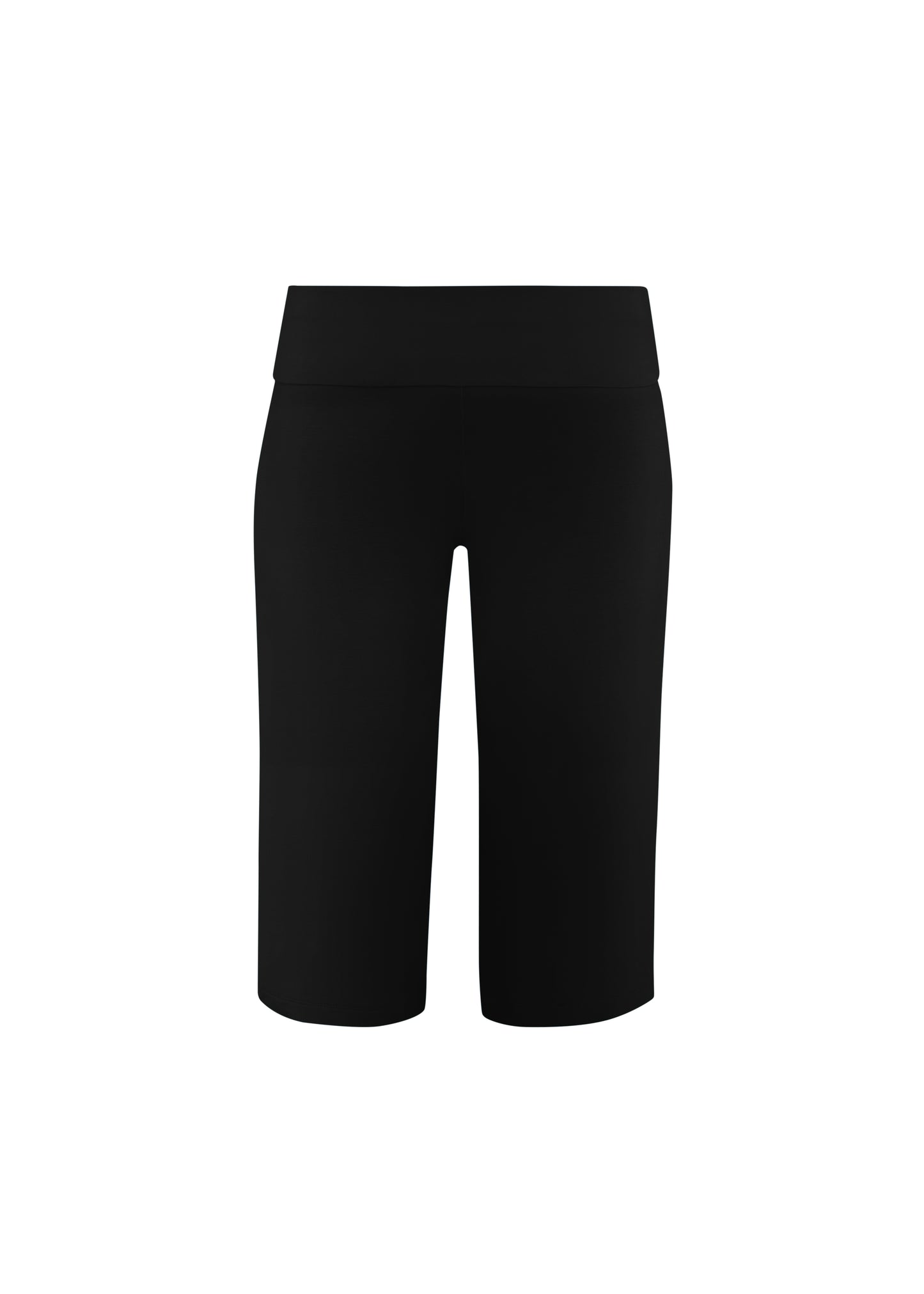 JERSEY FOLDOVER CAPRI PANTS - DEEP BLACK