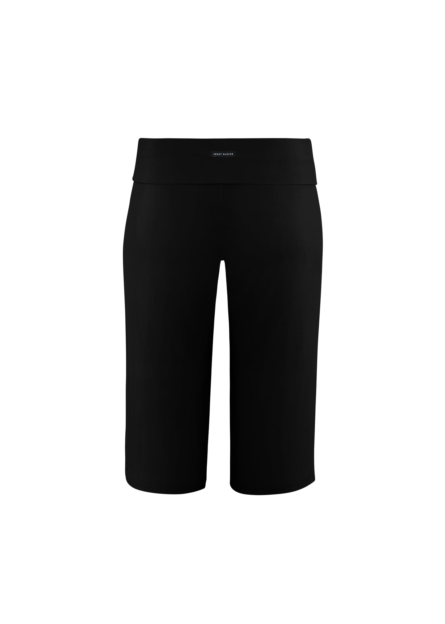 JERSEY FOLDOVER CAPRI PANTS - DEEP BLACK