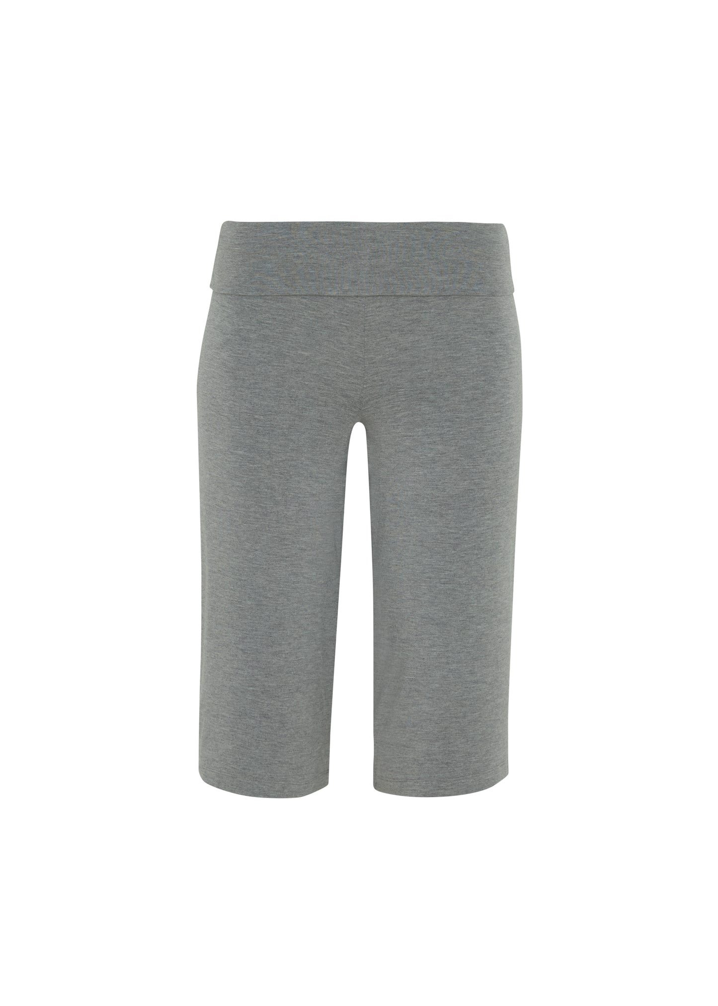 JERSEY FOLDOVER CAPRI PANTS - GRAY