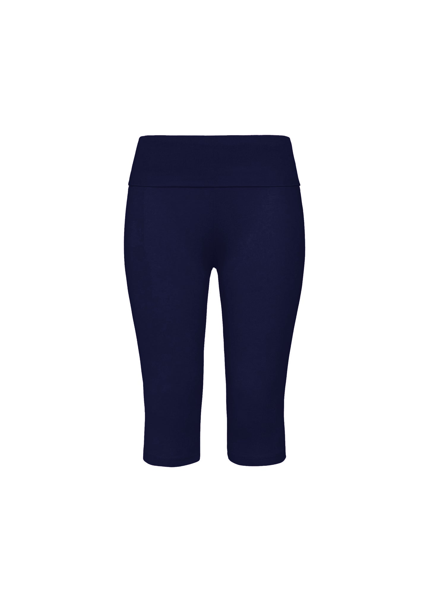 JERSEY FOLDOVER CAPRI LEGGINGS - Navy