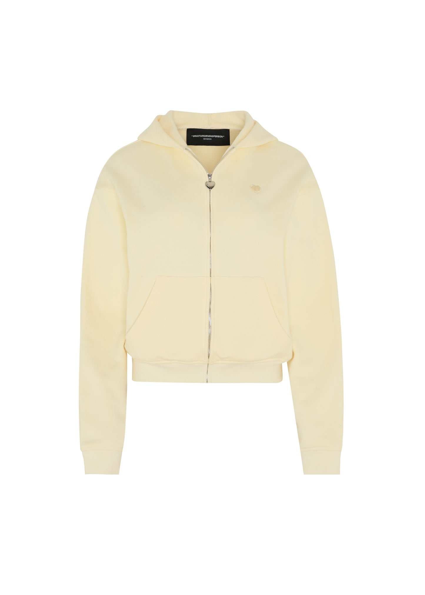 CLASSIC CROPPED FLEECE HOODIE - SOFT CREAM