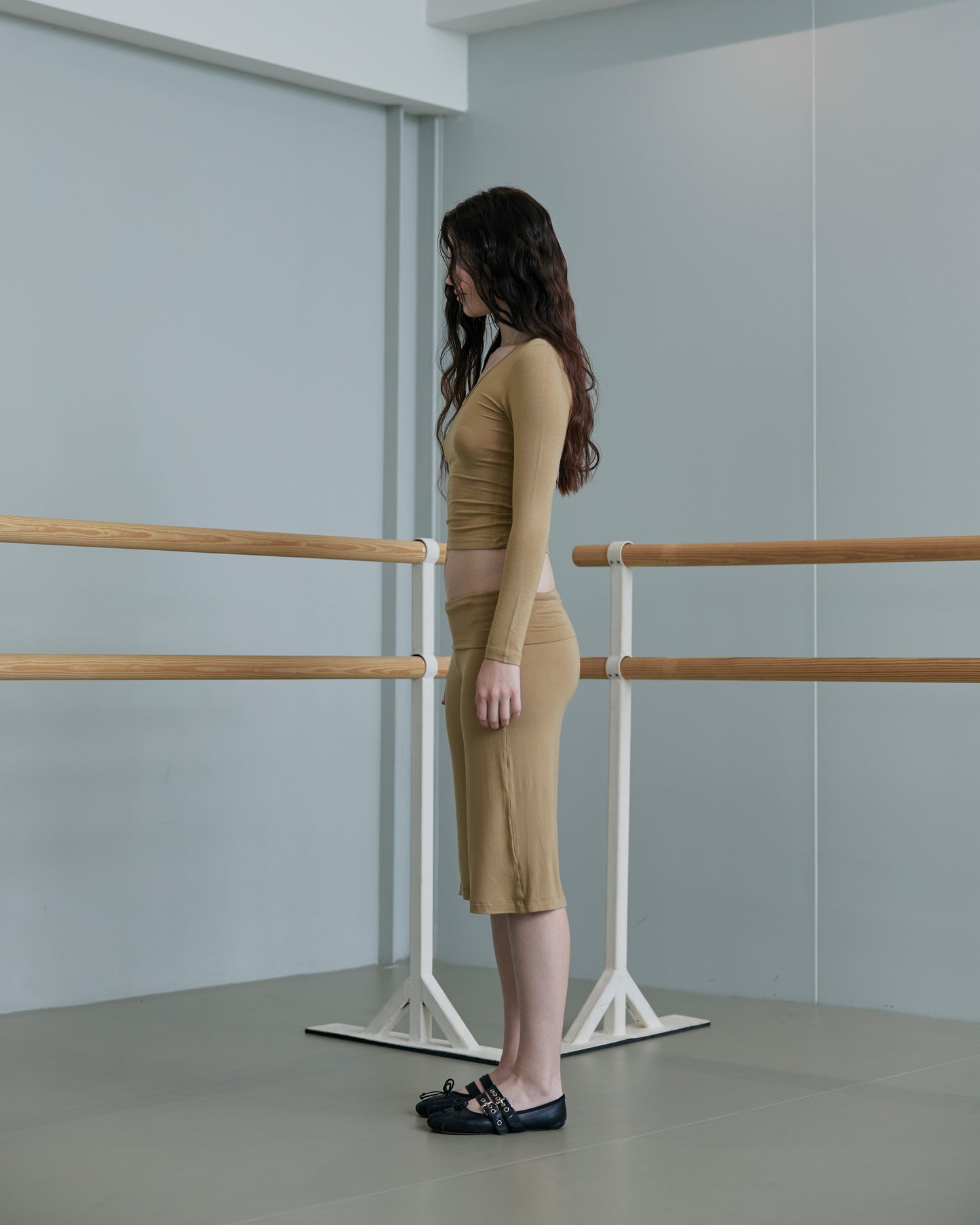 JERSEY FOLDOVER CAPRI PANTS - DRY OAT