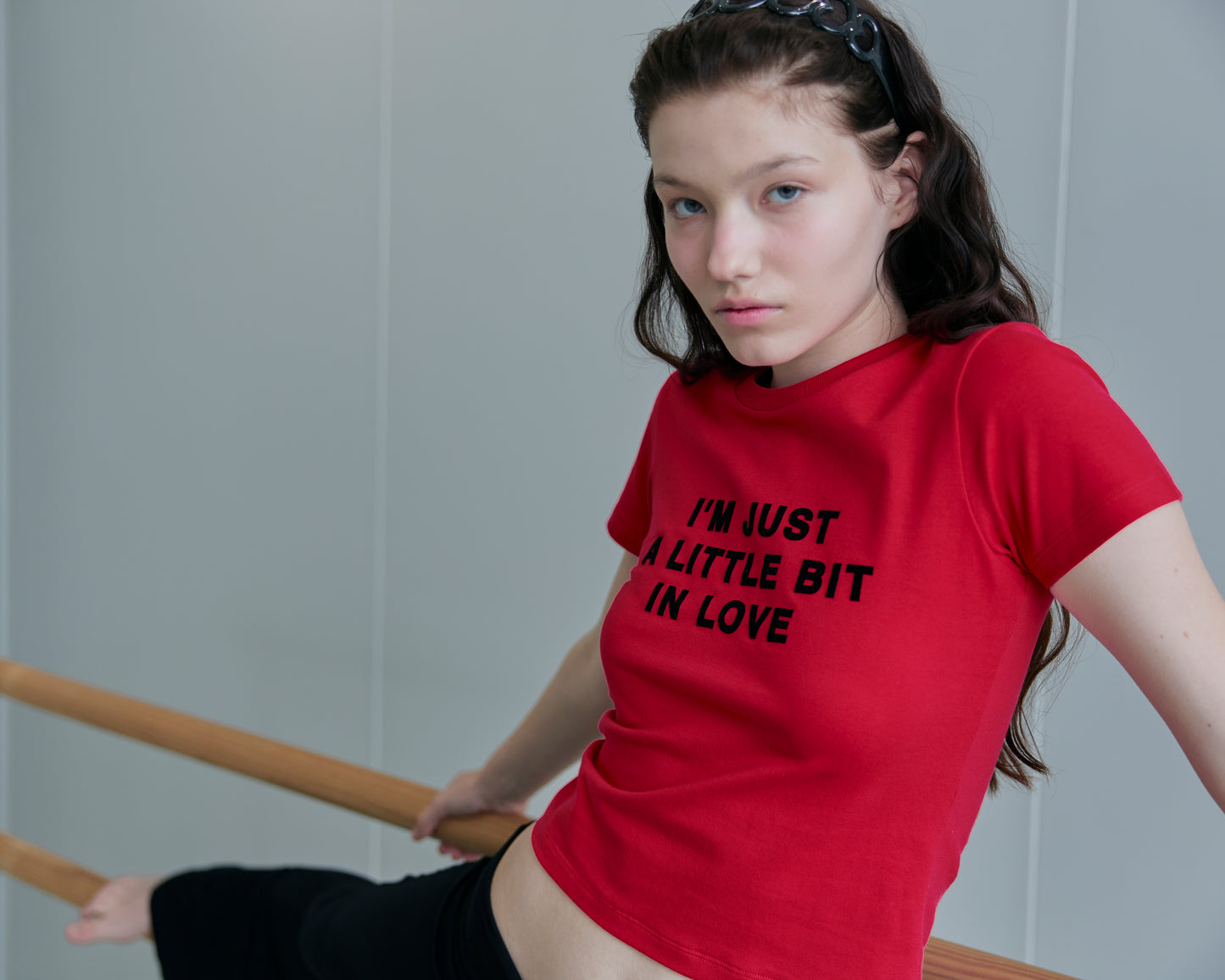A LITTLE BIT IN LOVE TEE in LOVE RED