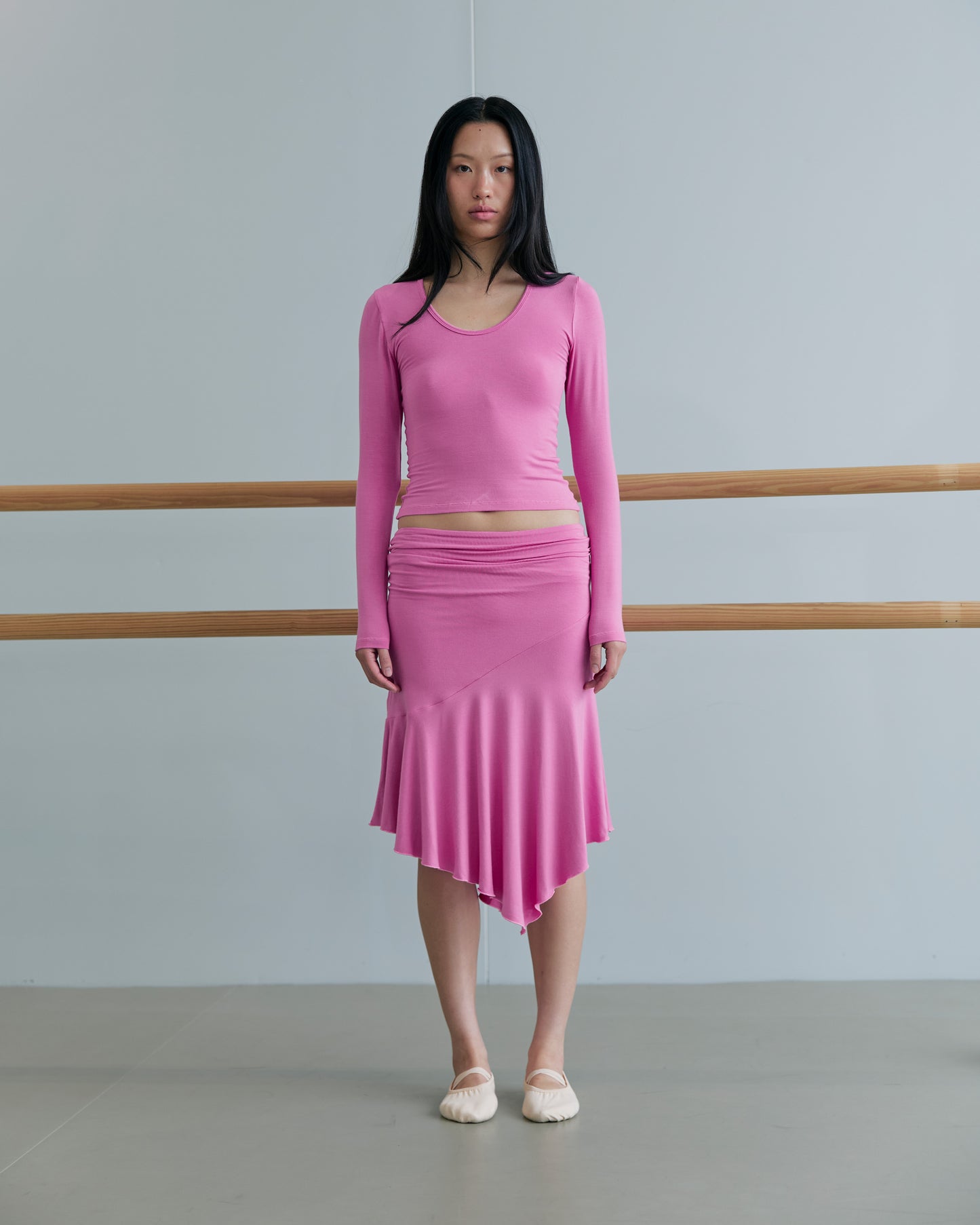 JERSEY FOLDOVER SKIRT - CLAY PINK