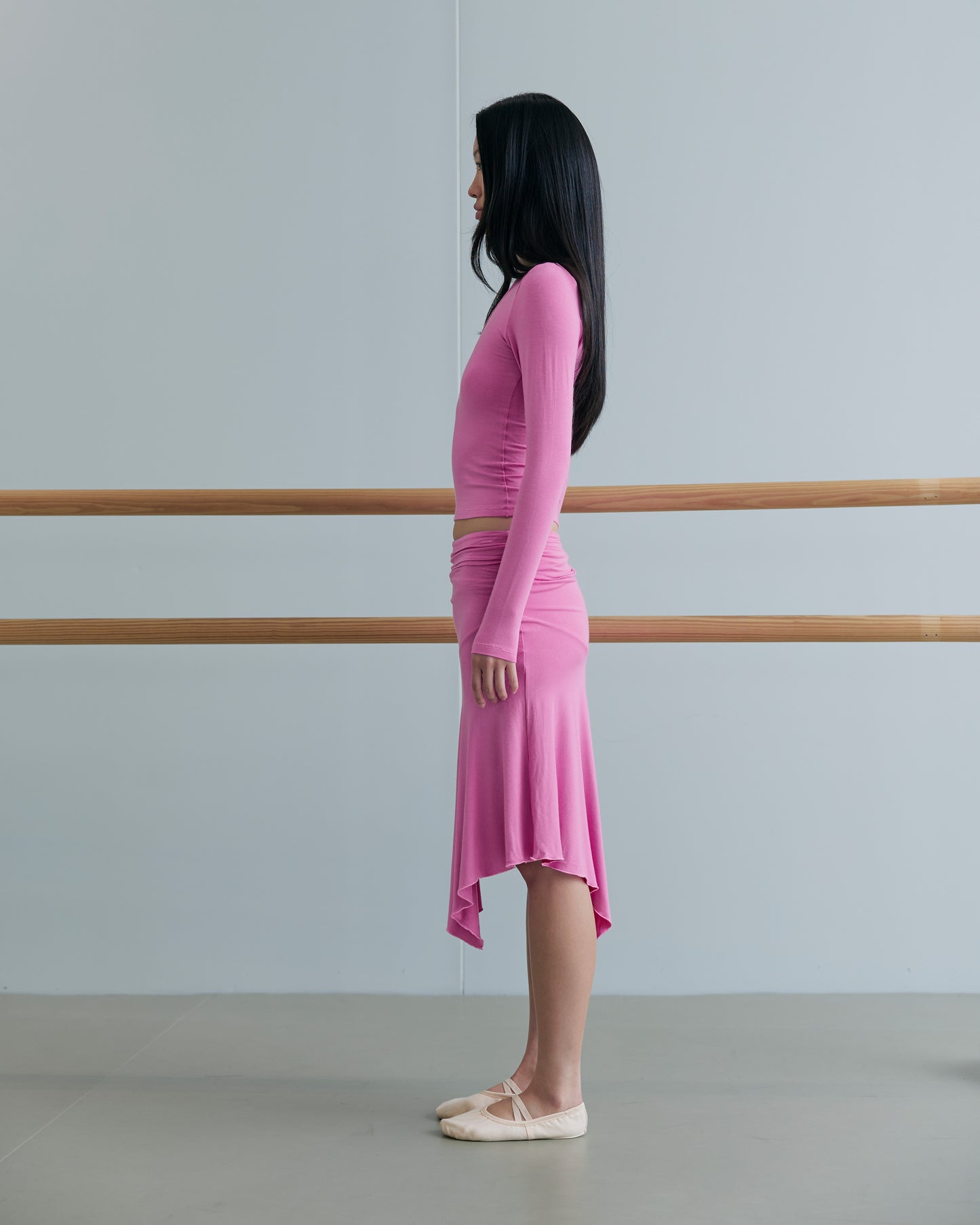 JERSEY FOLDOVER SKIRT - CLAY PINK