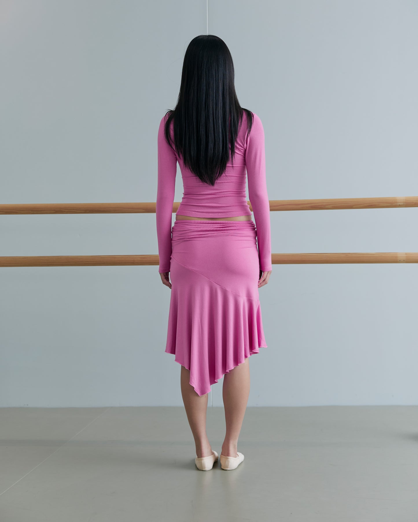 JERSEY FOLDOVER SKIRT - CLAY PINK