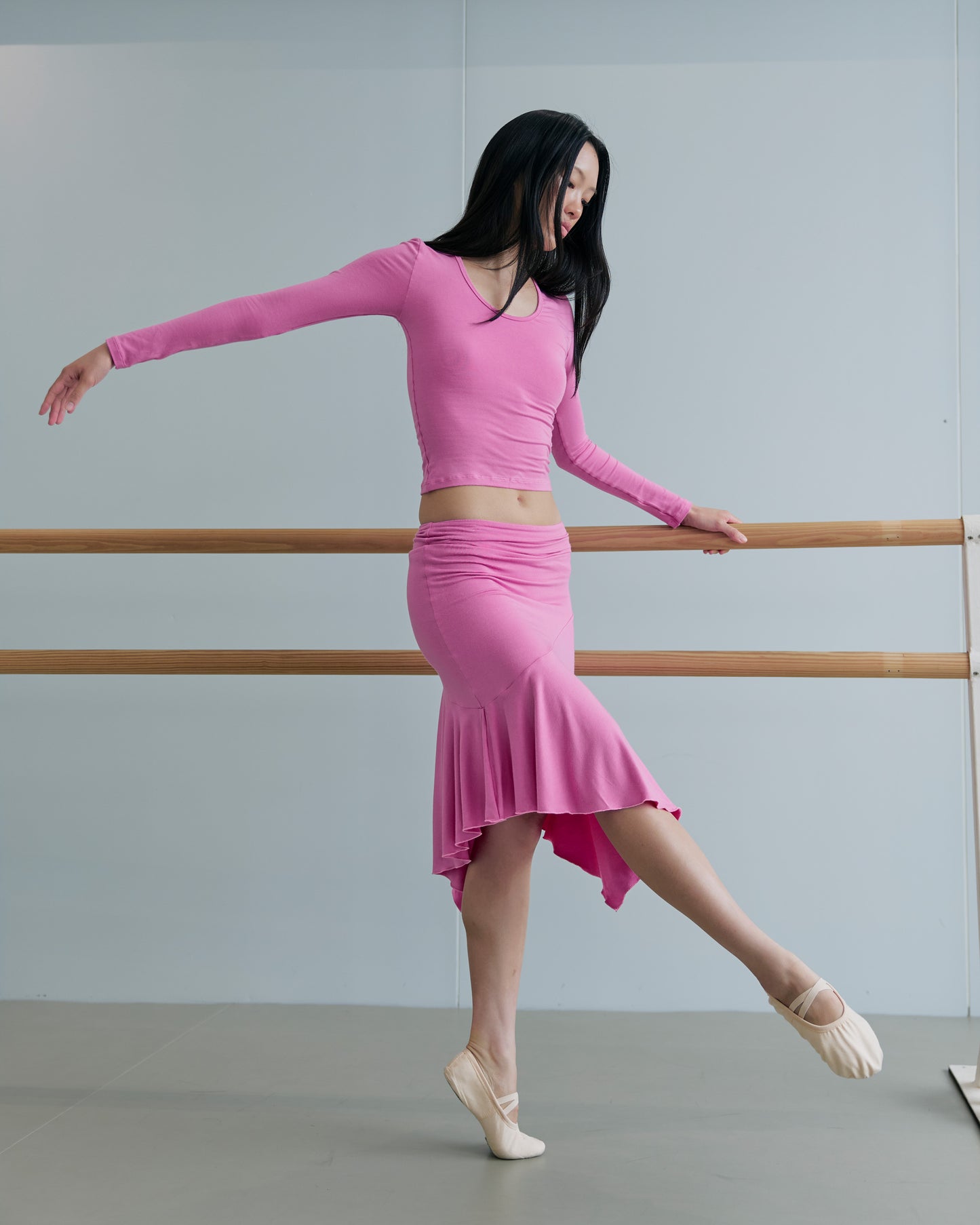 JERSEY FOLDOVER SKIRT - CLAY PINK