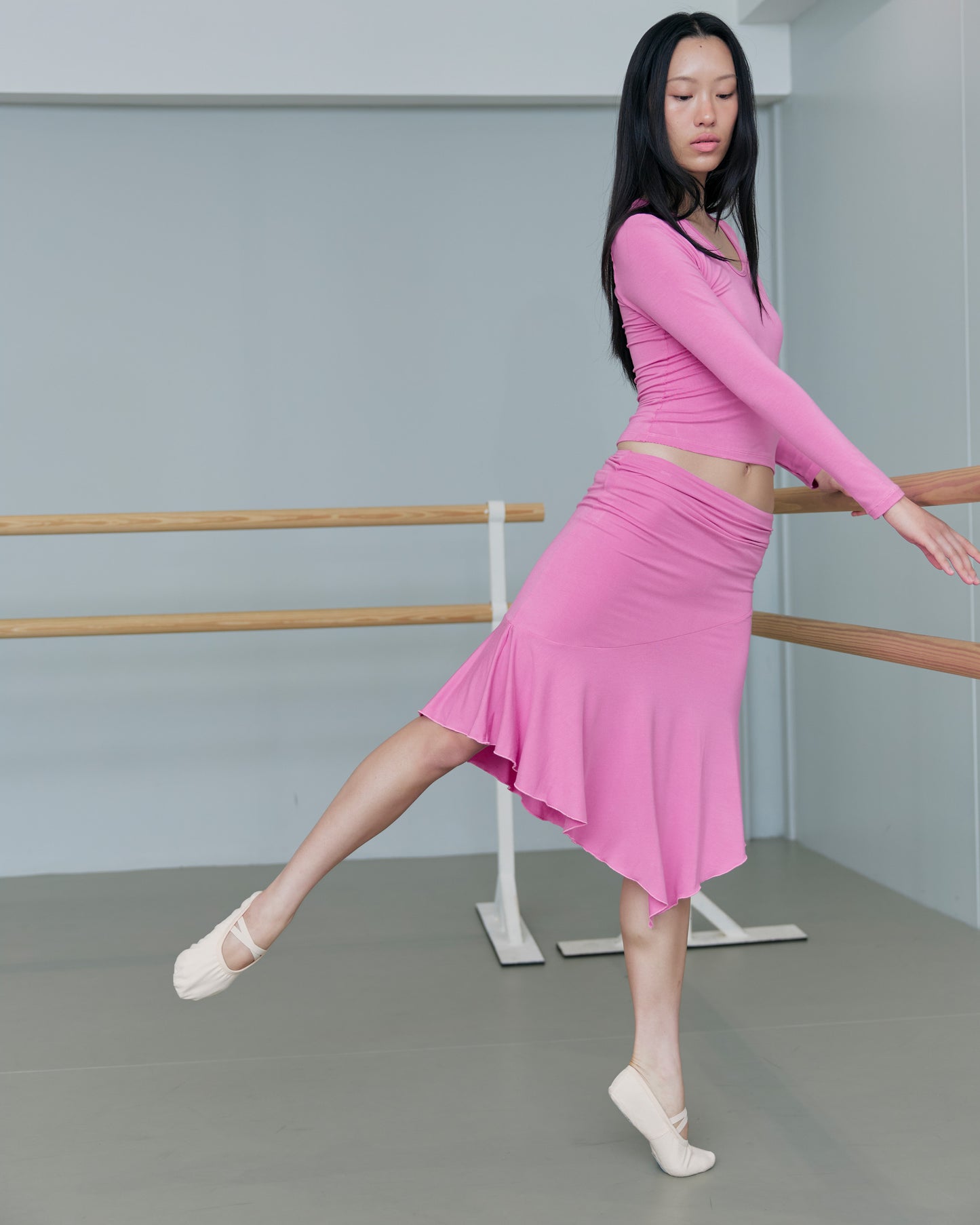 JERSEY FOLDOVER SKIRT - CLAY PINK